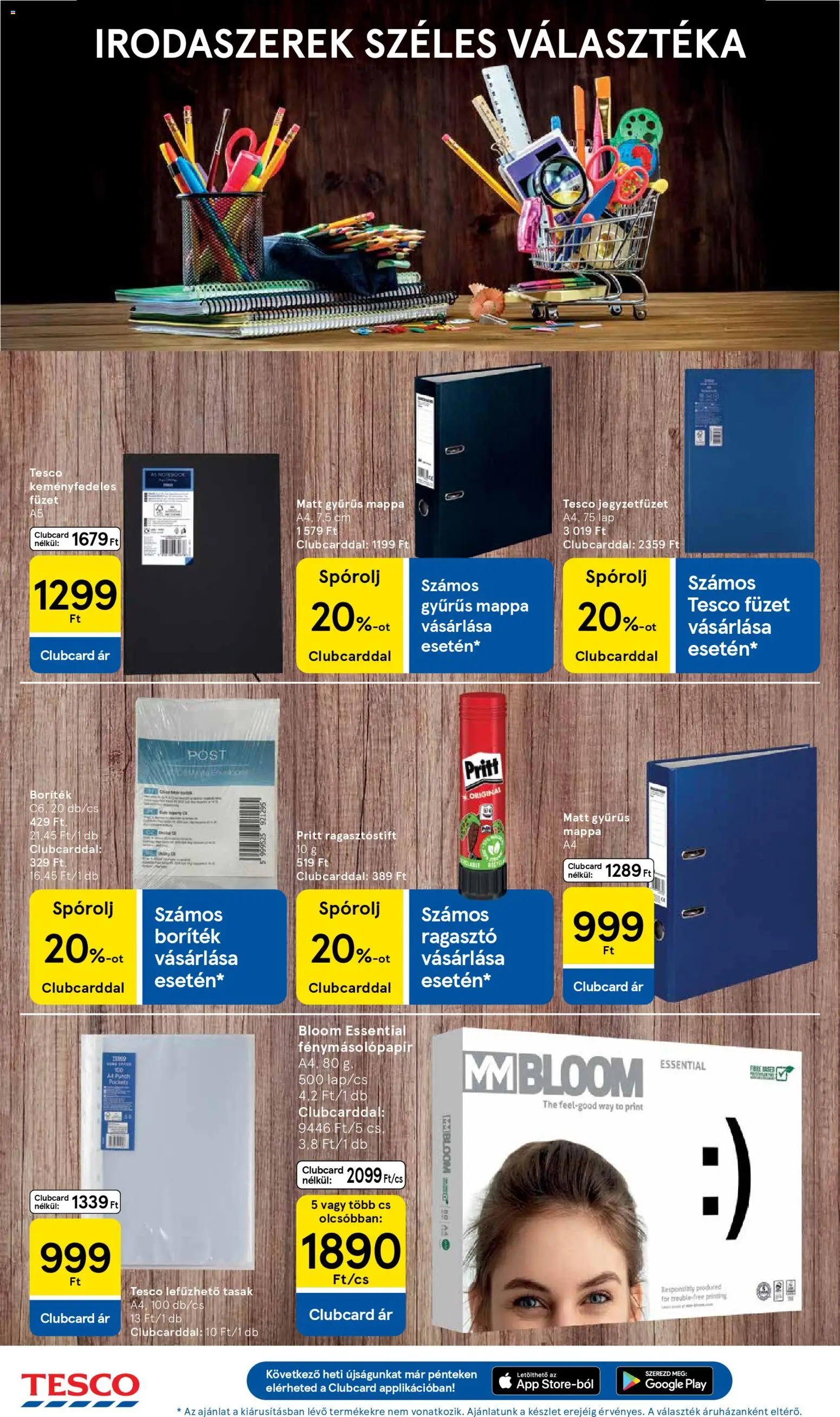 Tesco akciós ujság - amely érvényes a következő dátumtól: 08.01.2026 | Oldal: 14 | Termékek: Ragasztó, Fénymásolópapír