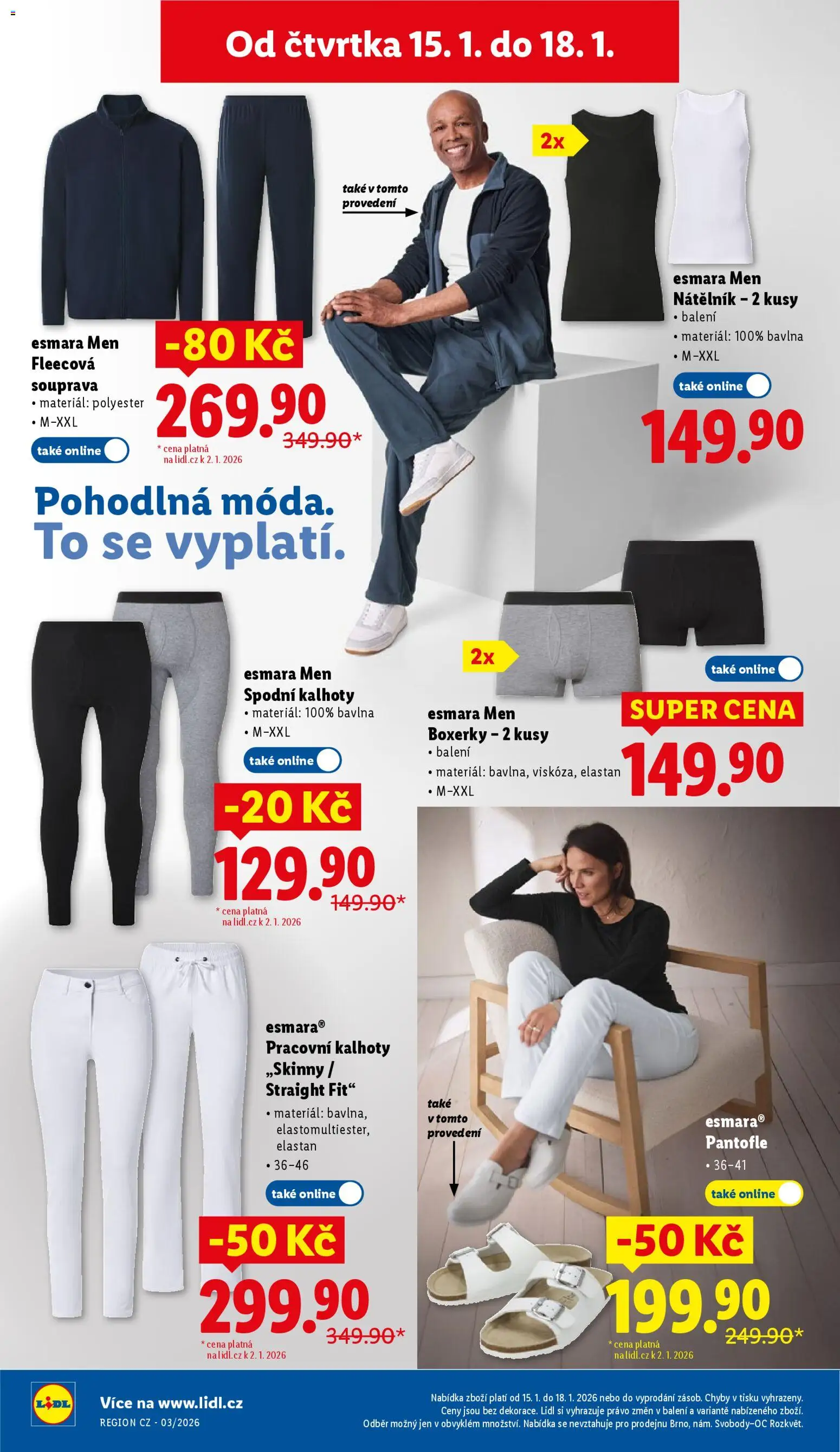 Lidl leták od 15.01.2026 | Strana: 34 | Produkty: Kalhoty, Boxerky, Pantofle