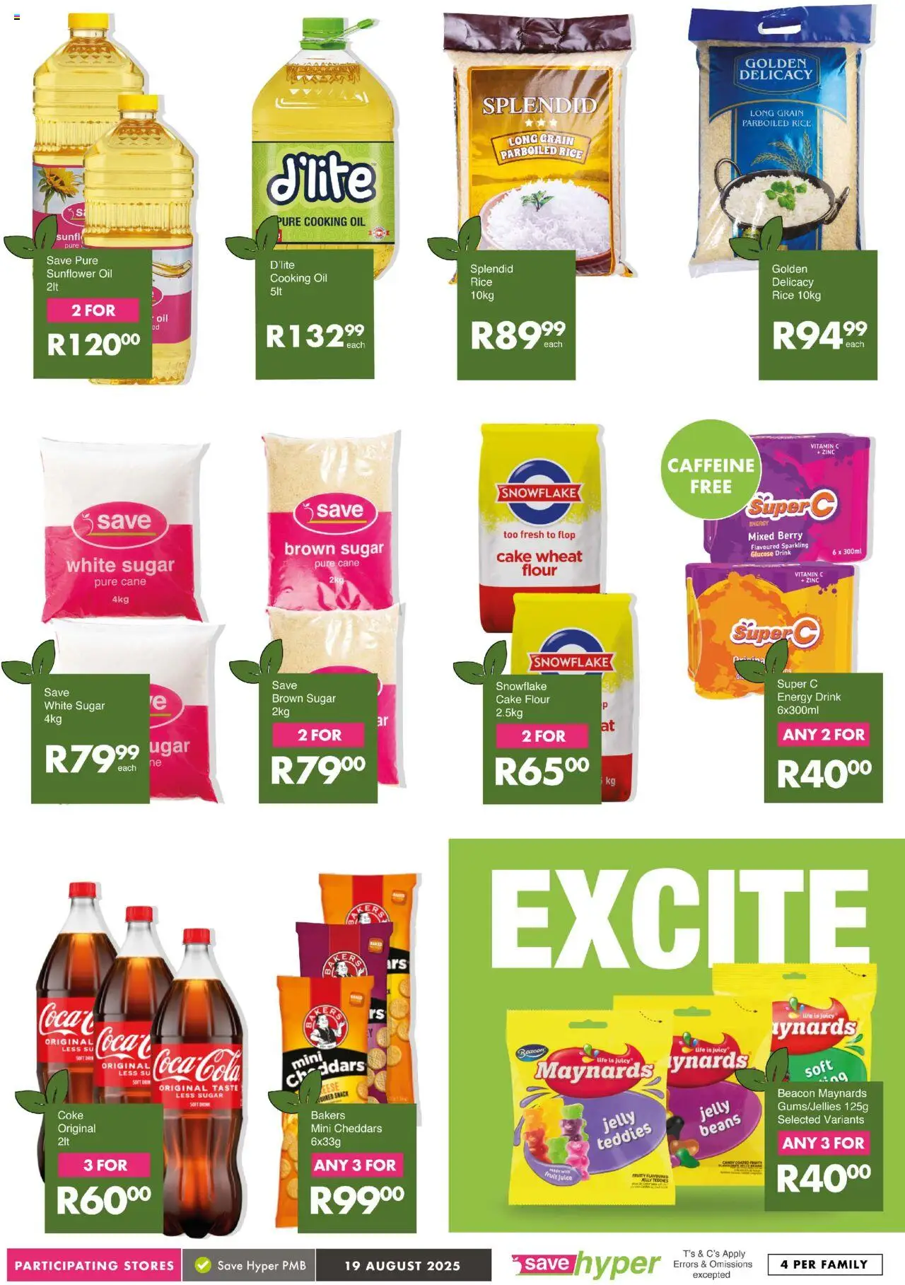 Save Market Day │ valid from 19.08.2025 | Page: 12 | Products: Flour, Beans, Juice, Sugar