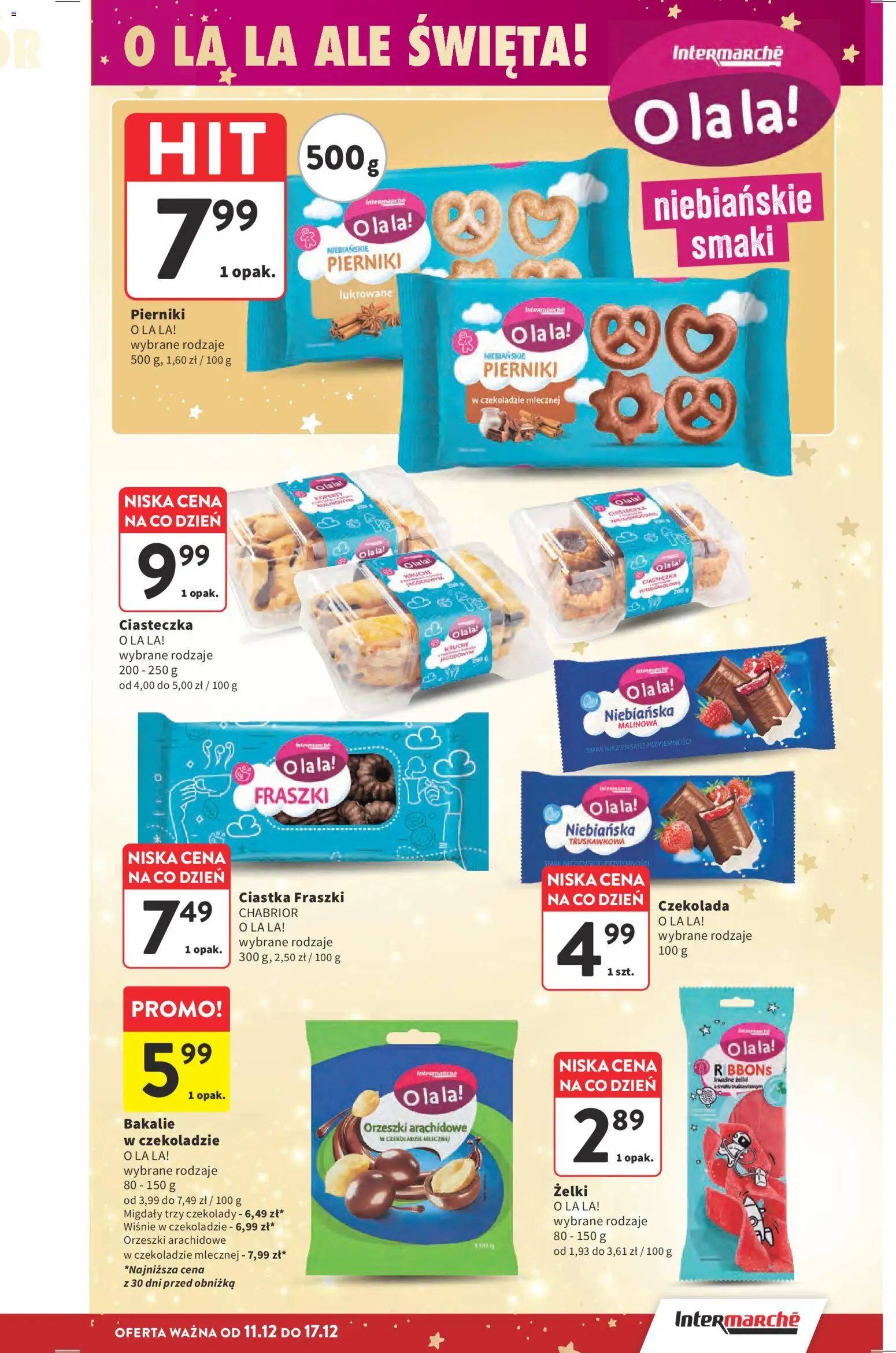 Intermarche Gazetka od 11.12.2025 | Strona: 42 | Produkty: Pierniki, Czekolada, Ciasteczka, Orzeszki arachidowe w czekoladzie