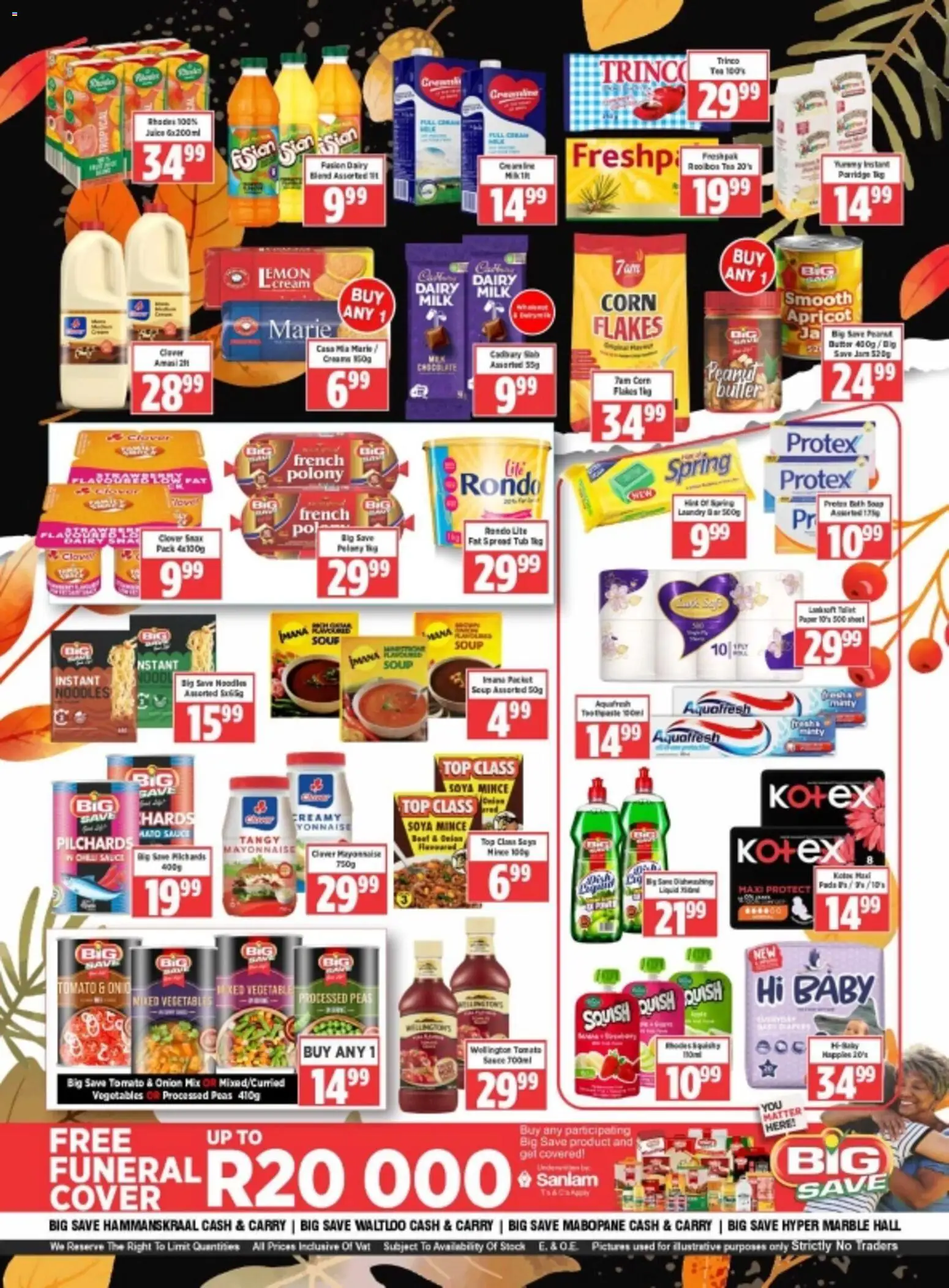 New Big Save catalogue – valid from 13.04.2026 | Page: 2 | Products: Milk, Juice, Soya mince, Paper