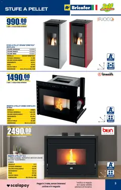Anteprima del volantino Bricofer Autunno Inverno catalogo valido a partire dal 22.10.2025 | Pagina: 5 | Prodotti: Pellet, Telecomando, Stufa a pellet, Stufa