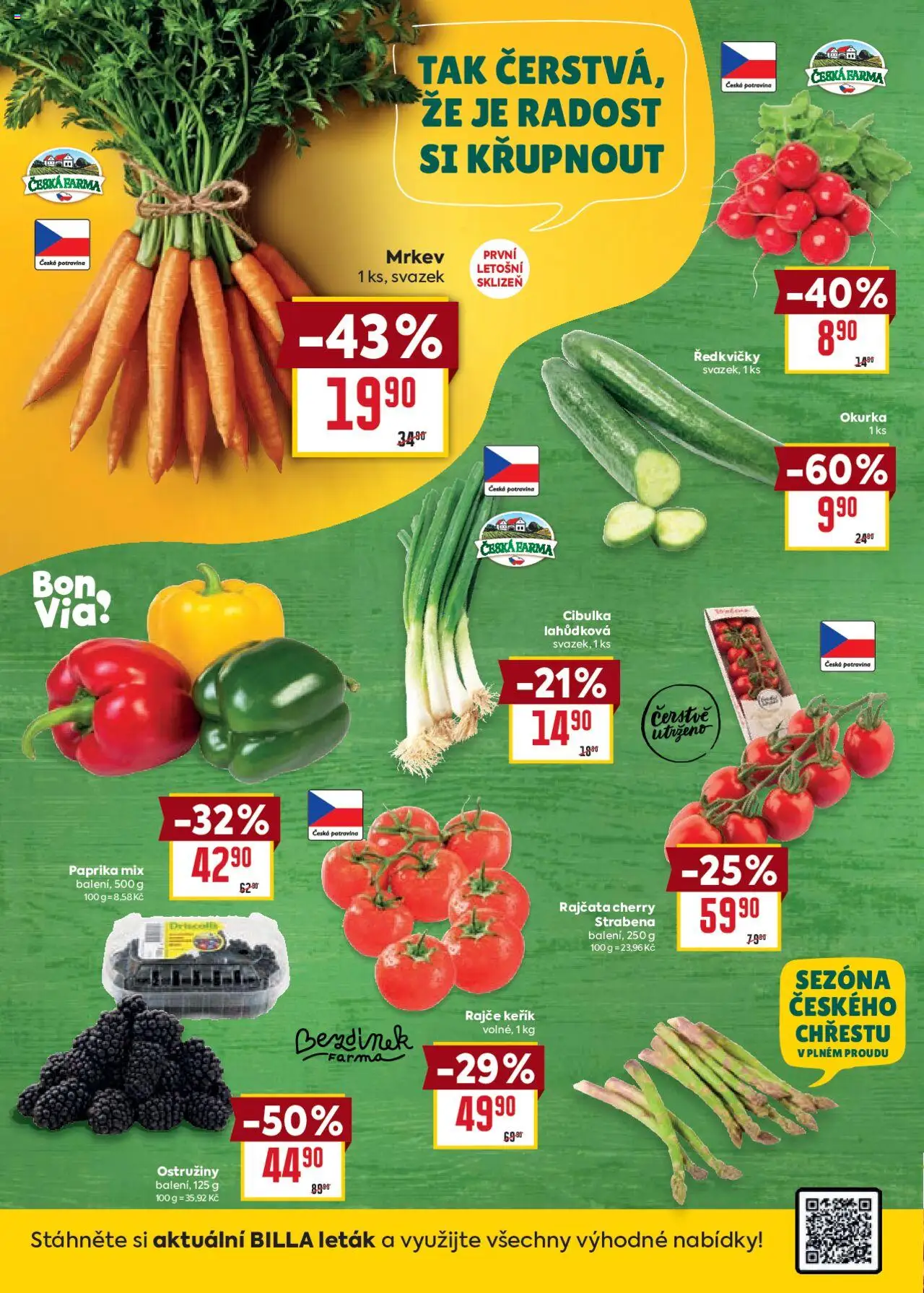Billa Velký leták od 04.06.2025 | Strana: 2 | Produkty: Rajčata, Mrkev, Paprika, Ředkvičky