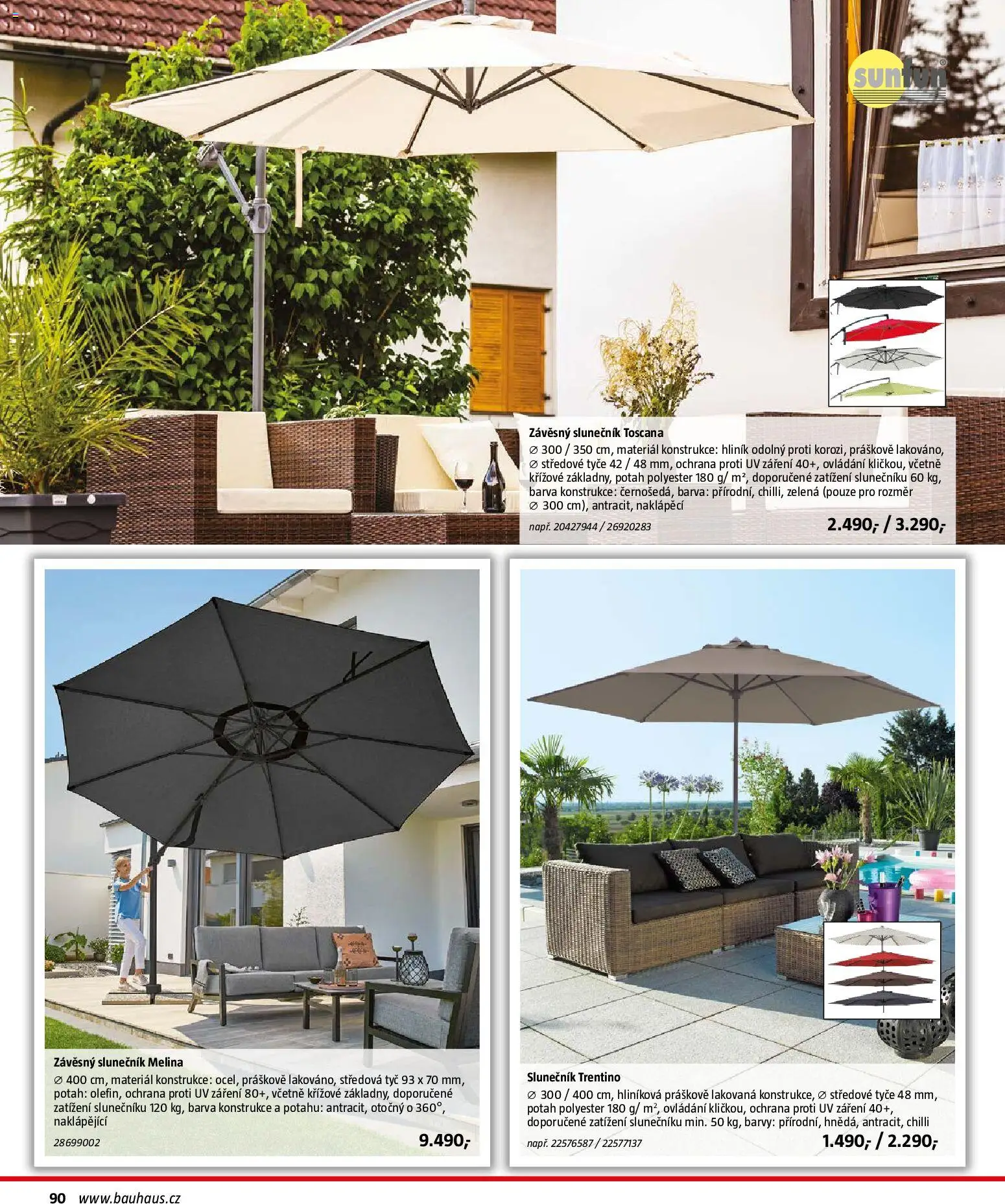 Bauhaus katalog Záhradní nábytek od 08.04.2026 | Strana: 90 | Produkty: Barvy, Slunečník