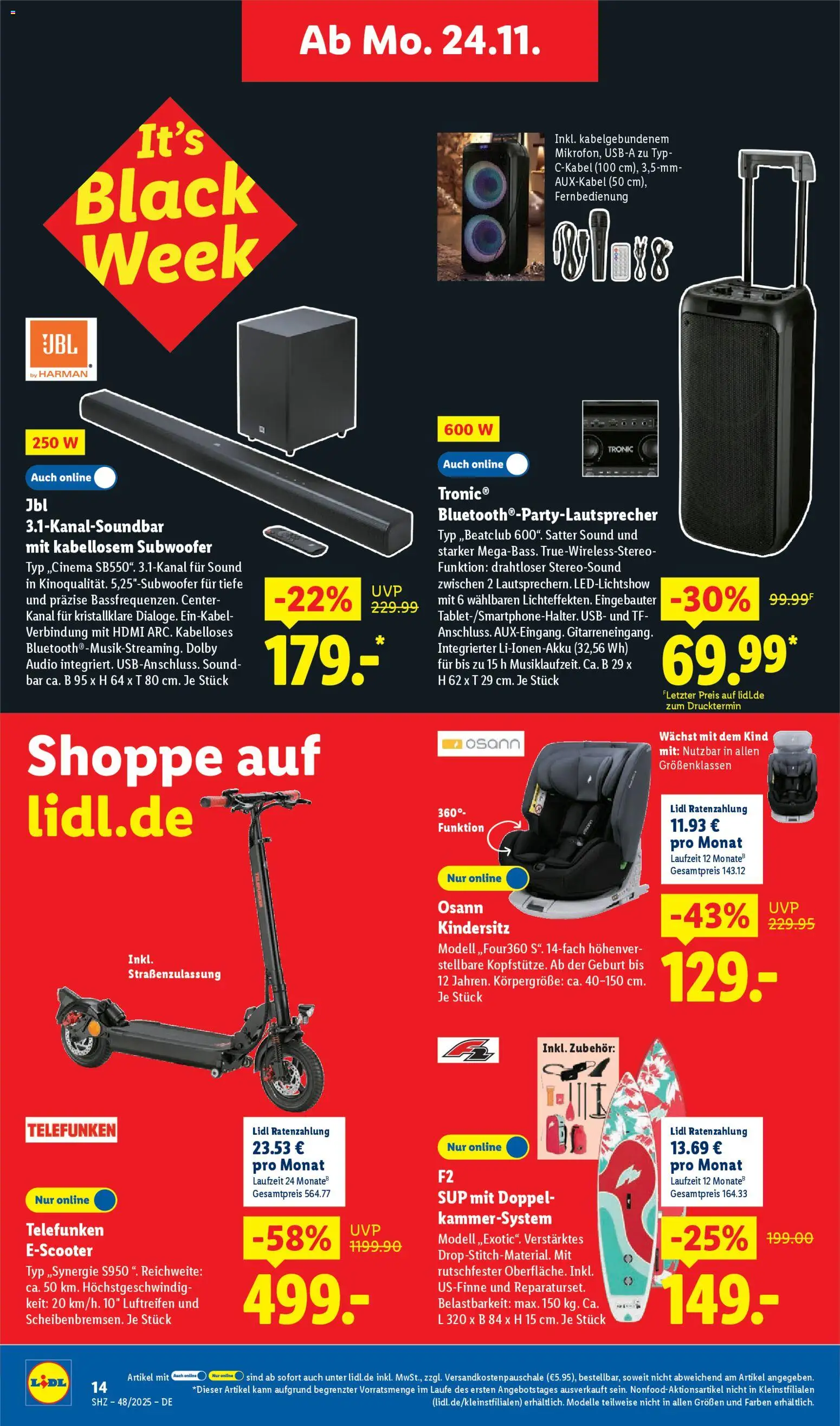 Lidl Prospekt Uffenheim – gültig ab 24.11.2025 | Seite: 14 | Produkte: USB, SUP, Audio