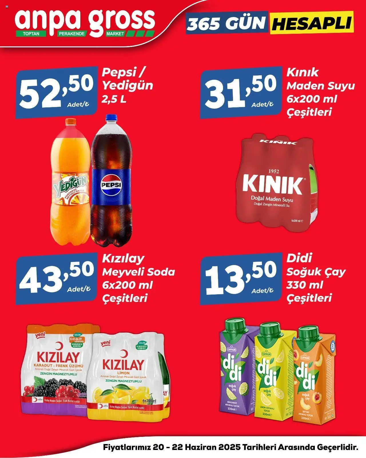 Anpa Gross Lezzet Dolu Sofralar  - 20.06.2025 tarihinden itibaren geçerlidir | Sayfa: 3 | Ürünler: Su, Limon, Gazlı içecek, Soğuk çay