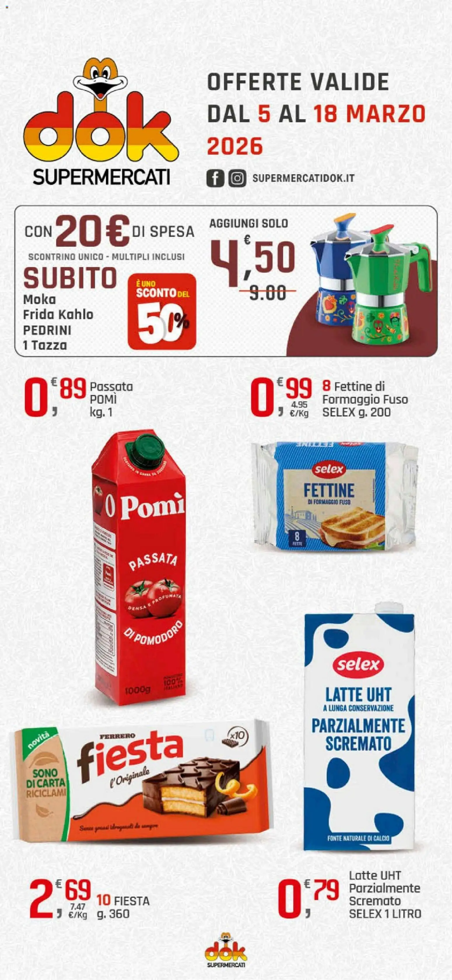 Volantino DOK del 05.03.2026 | Pagina: 1 | Prodotti: Pomodoro, Latte, Formaggio