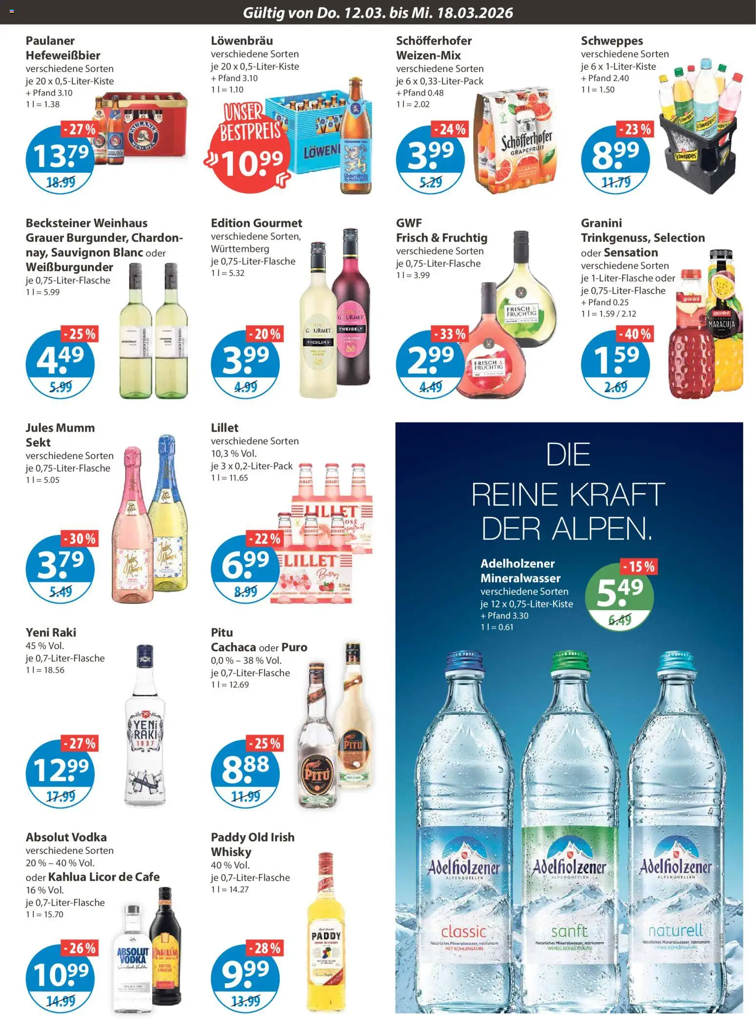 V-Markt - München – gültig ab 12.03.2026 | Seite: 9 | Produkte: Adelholzener, Jules mumm, Lillet, Vodka