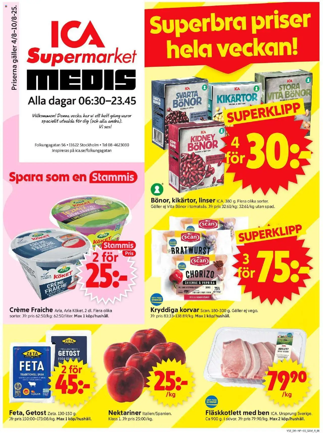 ICA Supermarket reklamblad aktuell från 04.08.2025 | Sida: 1