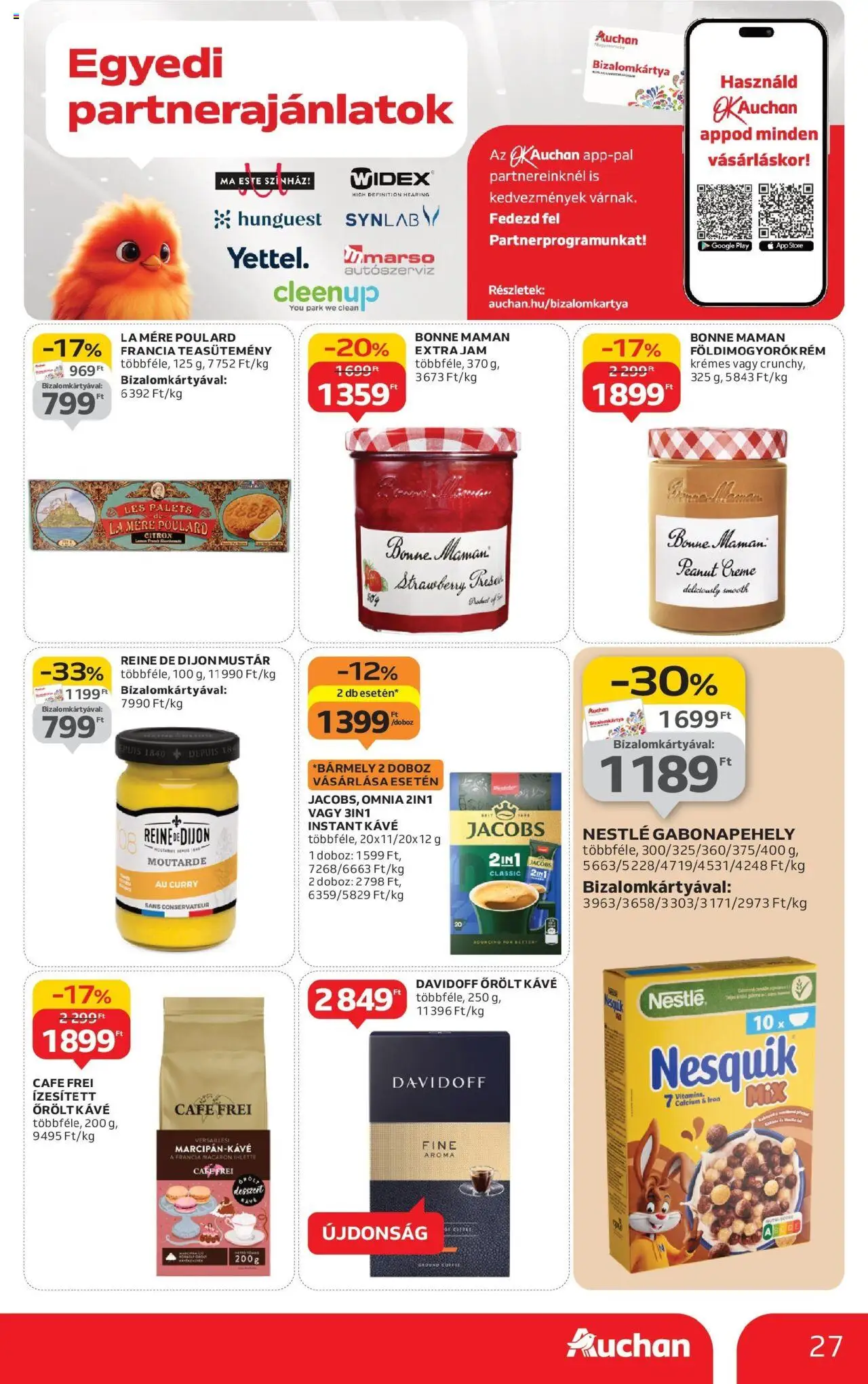 Auchan akciós ujság - amely érvényes a következő dátumtól: 04.09.2025 | Oldal: 27 | Termékek: Gabonapehely, Nesquik, Kávé, Instant kávé