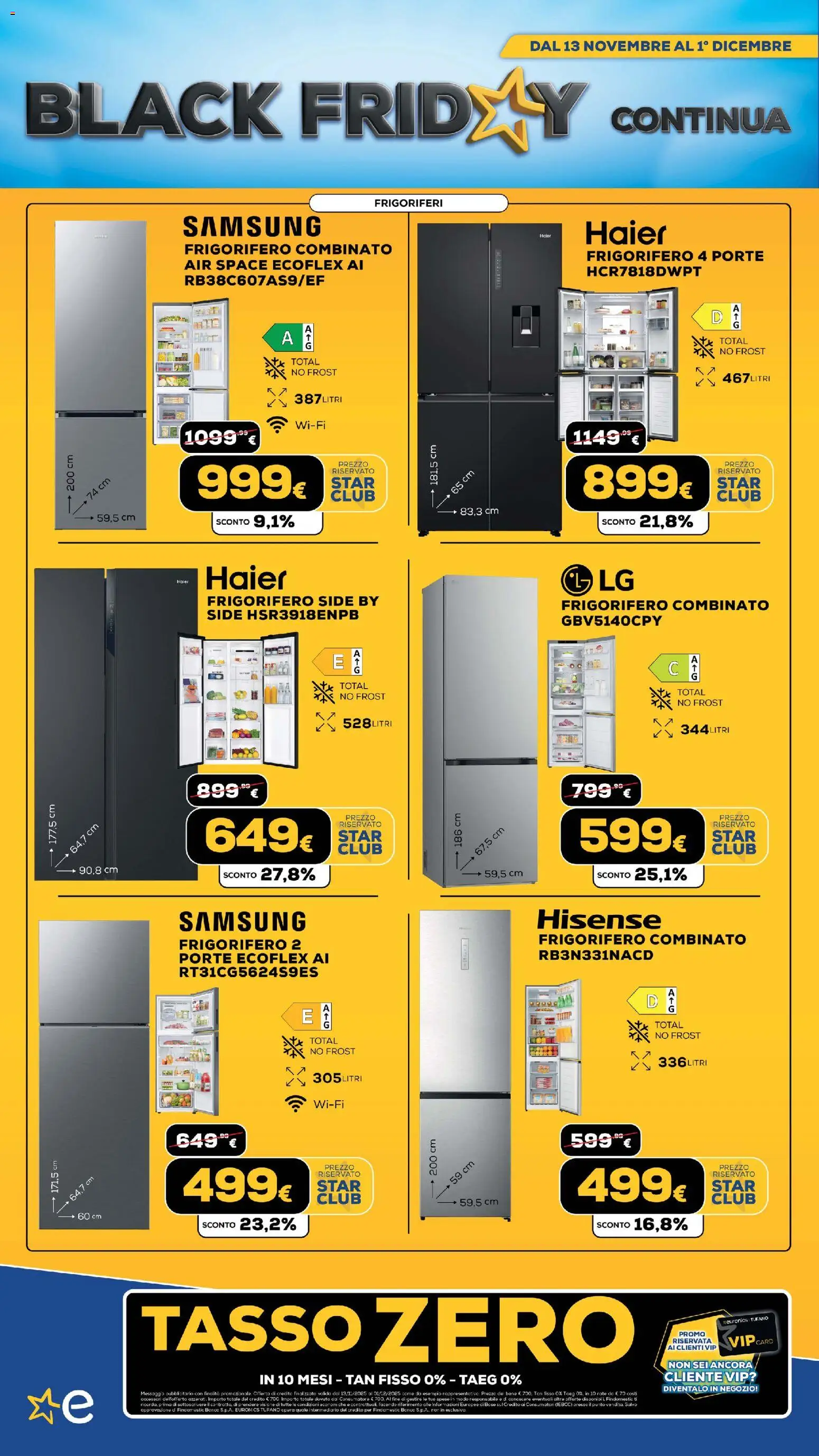 Volantino Euronics del 13.11.2025 | Pagina: 45 | Prodotti: Frigorifero, Frigorifero combinato, Samsung