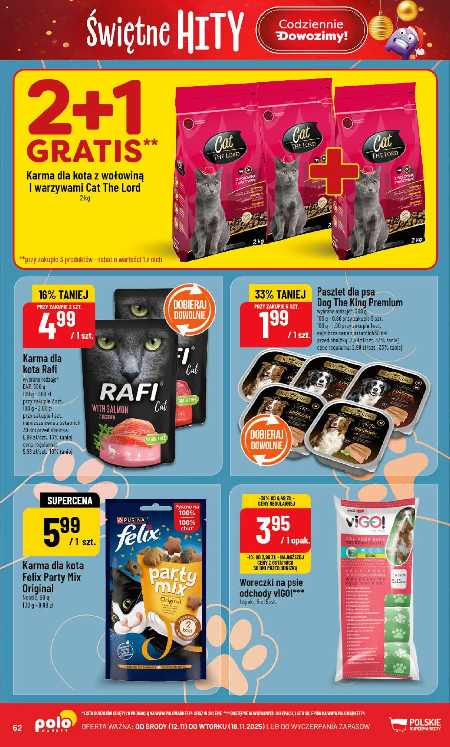 POLOmarket Gazetka od 12.11.2025 | Strona: 62 | Produkty: Karma dla kota, Wołowina