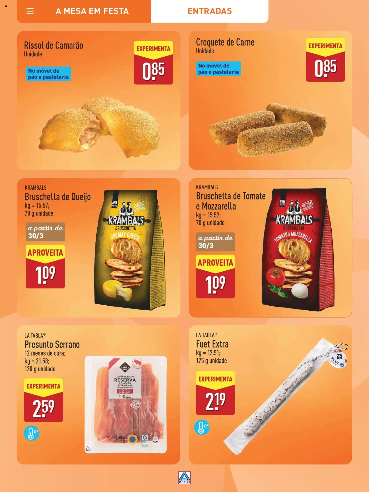Aldi Especial Páscoa │ válido de 11.03.2026 | Página: 36 | Produtos: Camarão, Queijo, Presunto, Carne