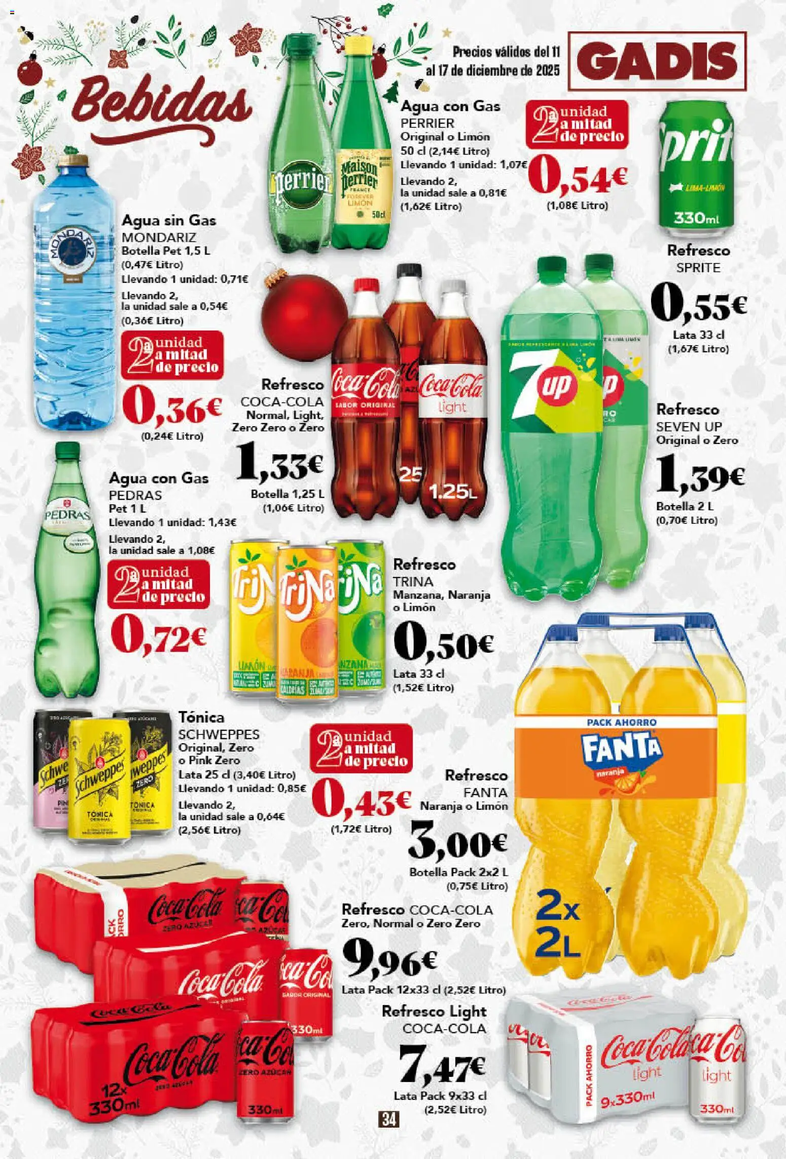 Gadis - folleto │ válido desde el 11.12.2025 | Página: 34 | Productos: Agua con gas, Πρίζες
