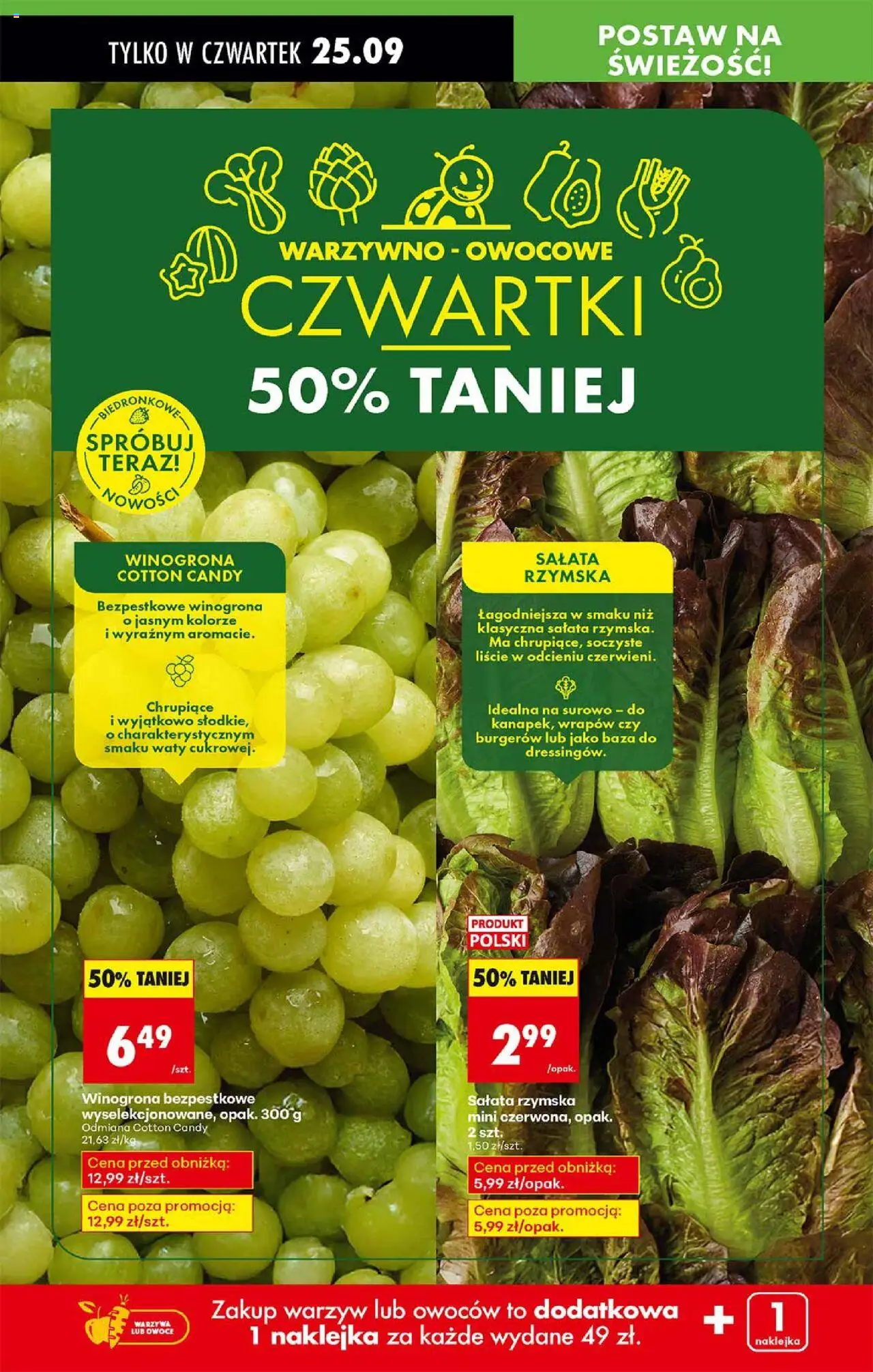 Biedronka gazetka - Oferta w tym tygodniu od 25.09.2025 | Strona: 21 | Produkty: Winogrona, Winogrona bezpestkowe, Owoce