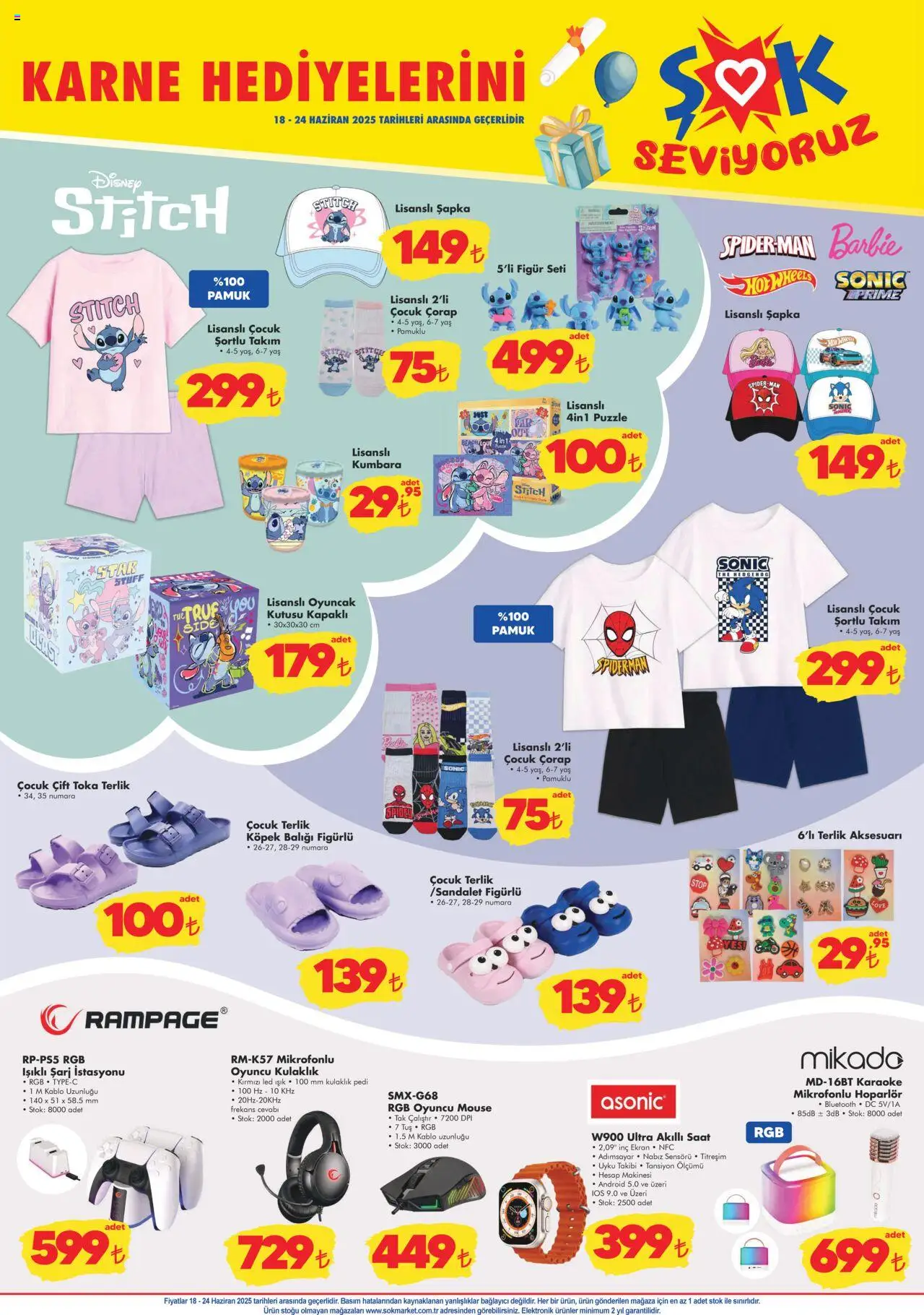 Şok Market Katalog - 18.06.2025 tarihinden itibaren geçerlidir | Sayfa: 5 | Ürünler: Çorap, Saat, Kablo, Bağlayıcı