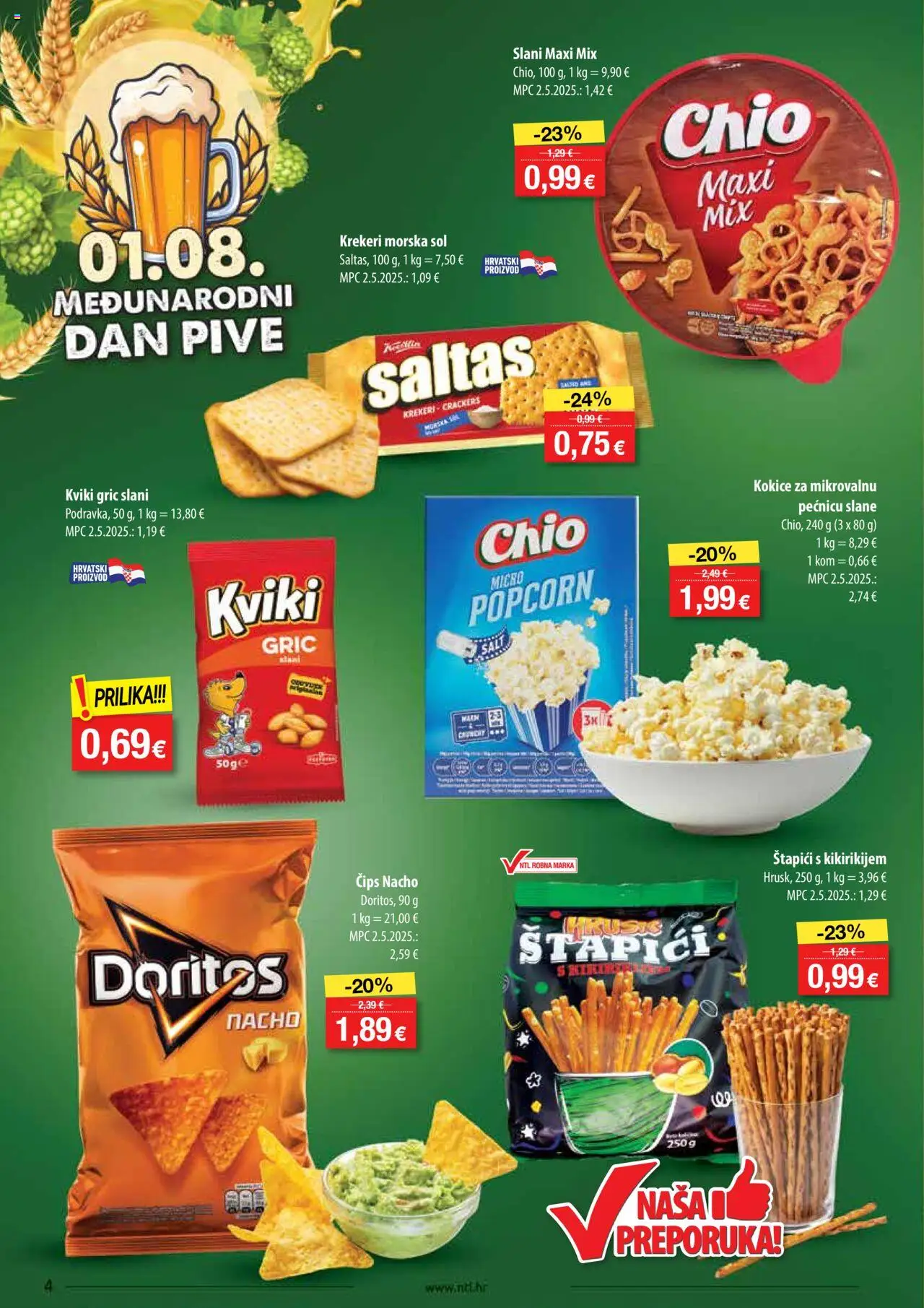 NTL katalog | vrijedi od 30.07.2025 | Stranica: 4 | Proizvodi: Čips, Kokice, Sol, Štapići