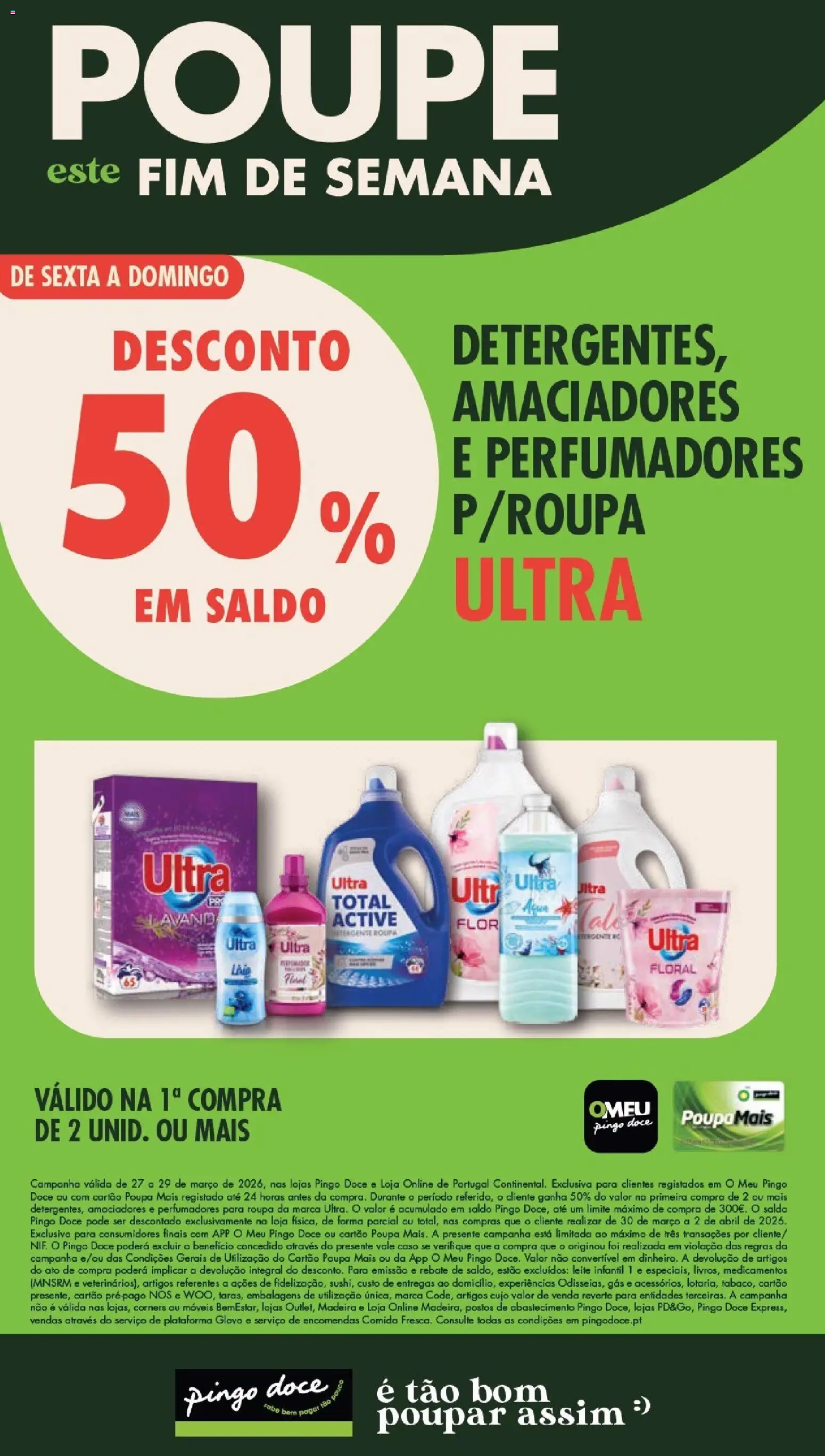 Pingo Doce Poupe este Fim de Semana │ válido de 27.03.2026 | Página: 1 | Produtos: Detergente, Leite infantil, Leite
