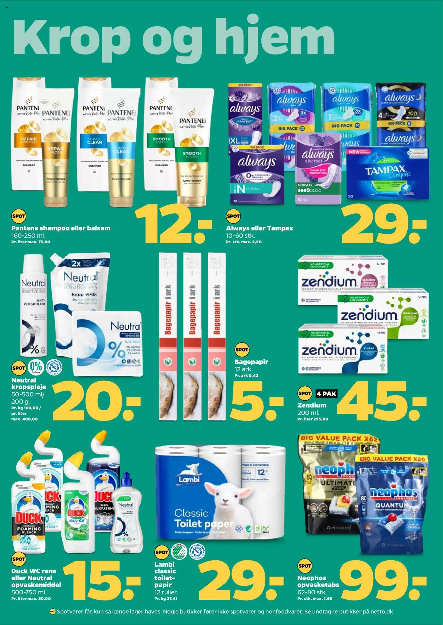 Netto tilbudsavis – gyldig fra 25.10.2025 | Side: 28 | Produkter: Shampoo, Balsam, Opvaskemiddel, Tablets