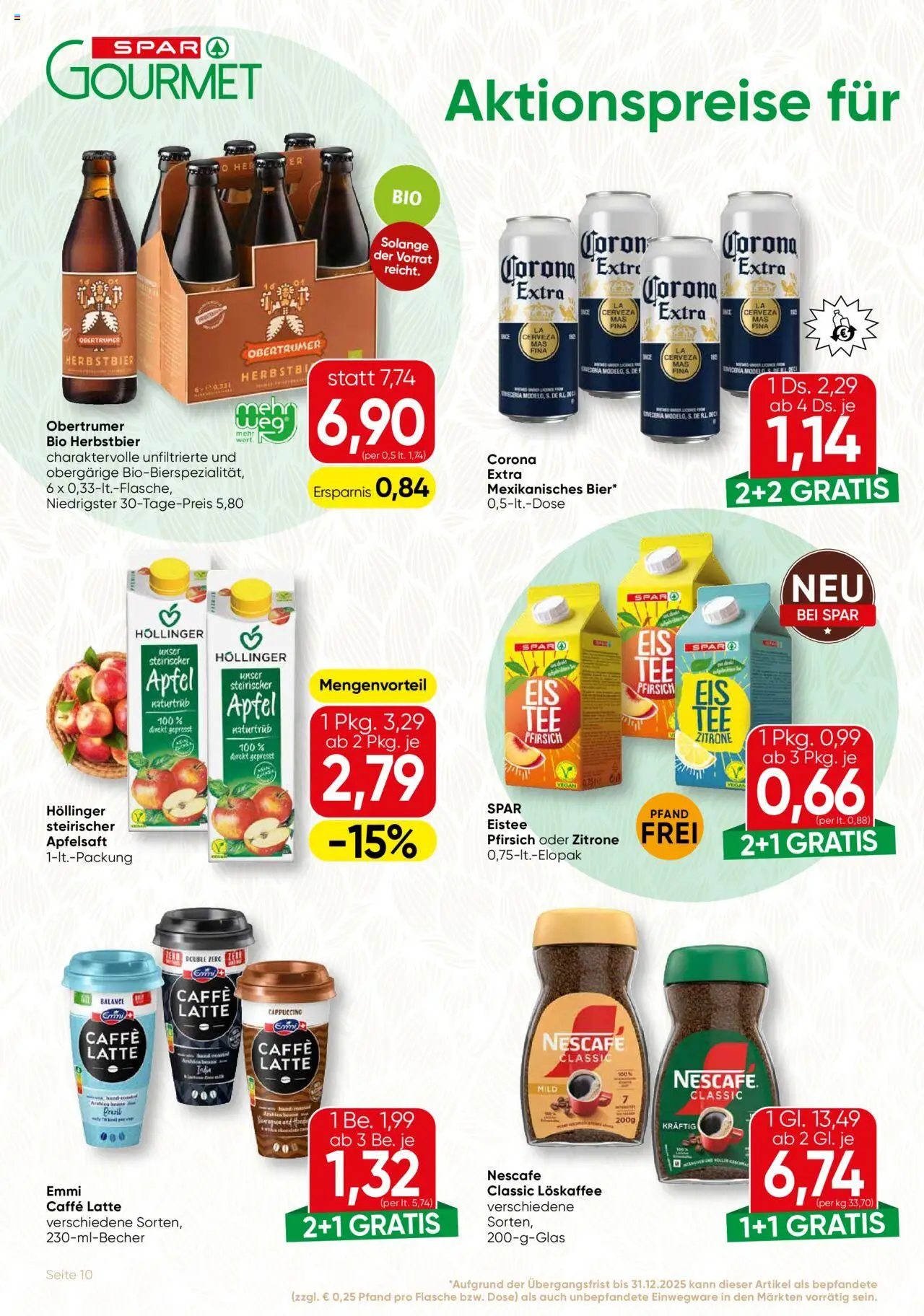 SPAR Gourmet Flugblatt Wien gültig ab 11.09.2025 | Seite: 10 | Produkte: Zitrone, Pfirsich, Planche de surf, Äpfel