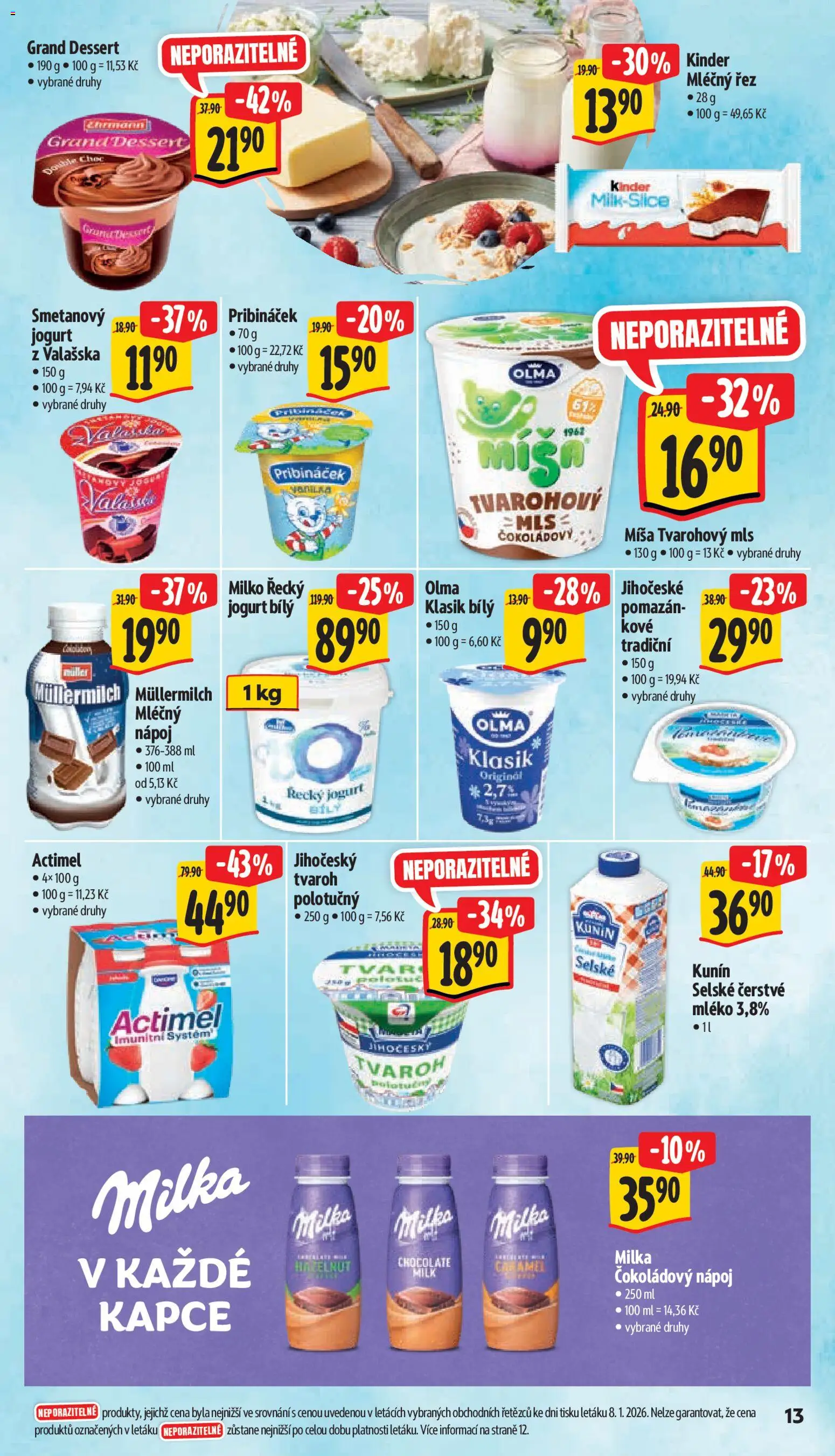 Albert leták - Supermarket od 14.01.2026 | Strana: 19 | Produkty: Řecký jogurt, Jogurt, Milka, Pribináček