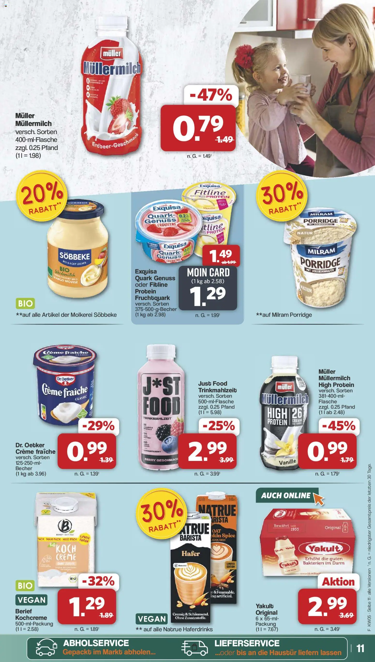 Famila Nordwest Prospekt 	 – gültig ab 26.01.2026 | Seite: 11 | Produkte: Exquisa, Milram, Mango, Muller mullermilch