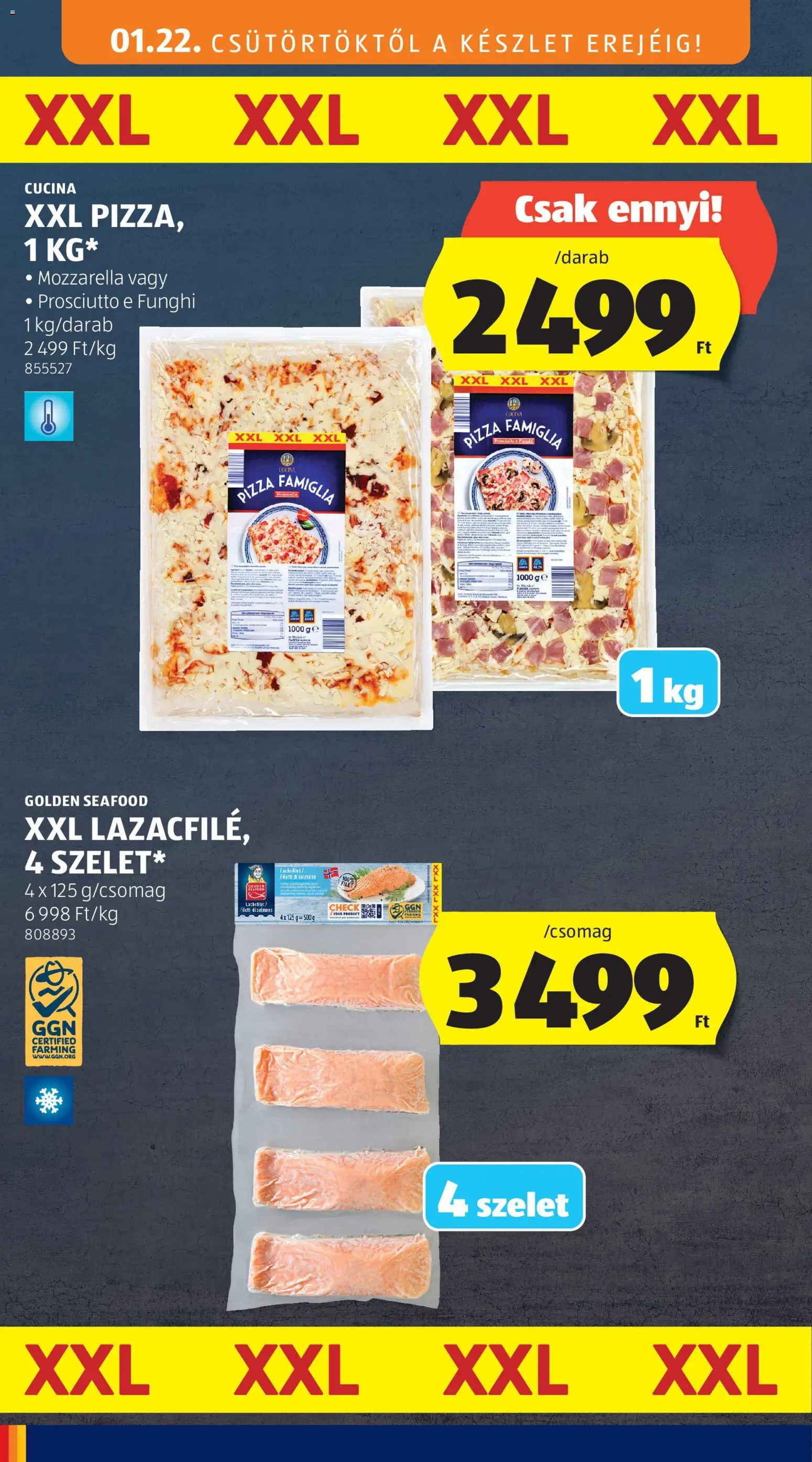 Aldi akciós ujság - amely érvényes a következő dátumtól: 22.01.2026 | Oldal: 20 | Termékek: Mozzarella, Pizza