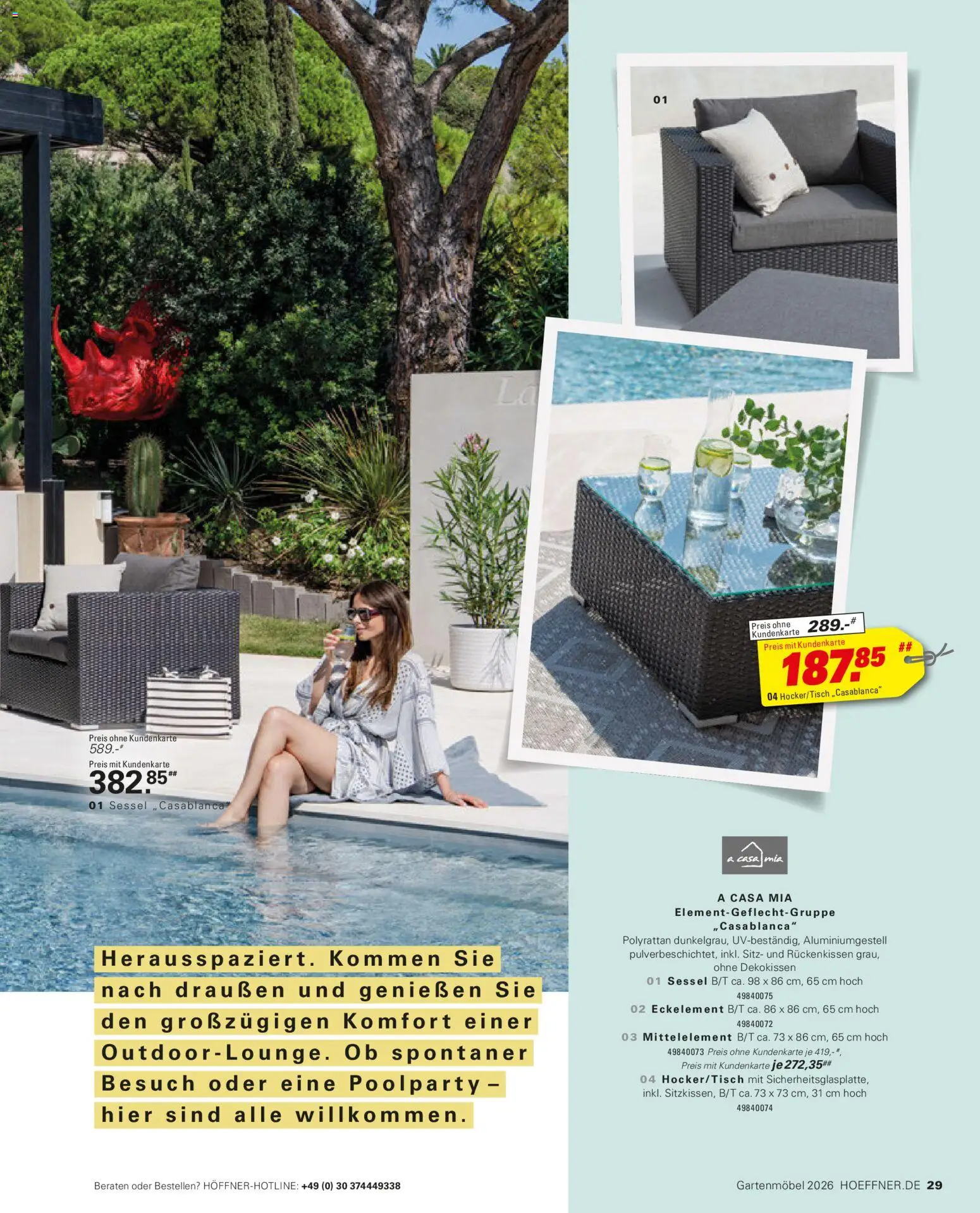 Höffner Prospekt Gartenmöbel – gültig ab 27.03.2026 | Seite: 29 | Produkte: Sessel, Gartenmöbel