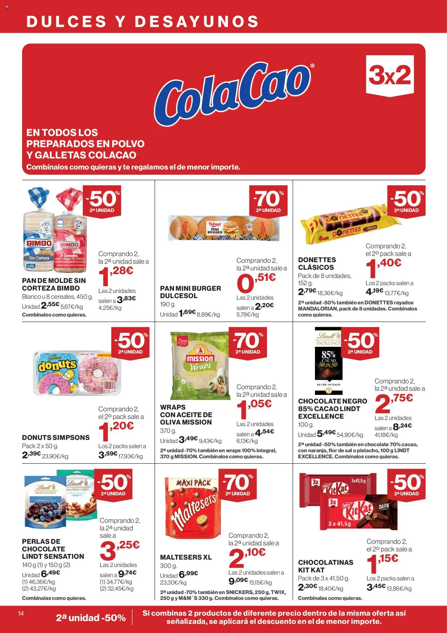 El Corte Inglés ofertas │ válido desde el 23.04.2026 | Página: 14 | Productos: Chocolatinas, Aceite, Chocolate, Galletas