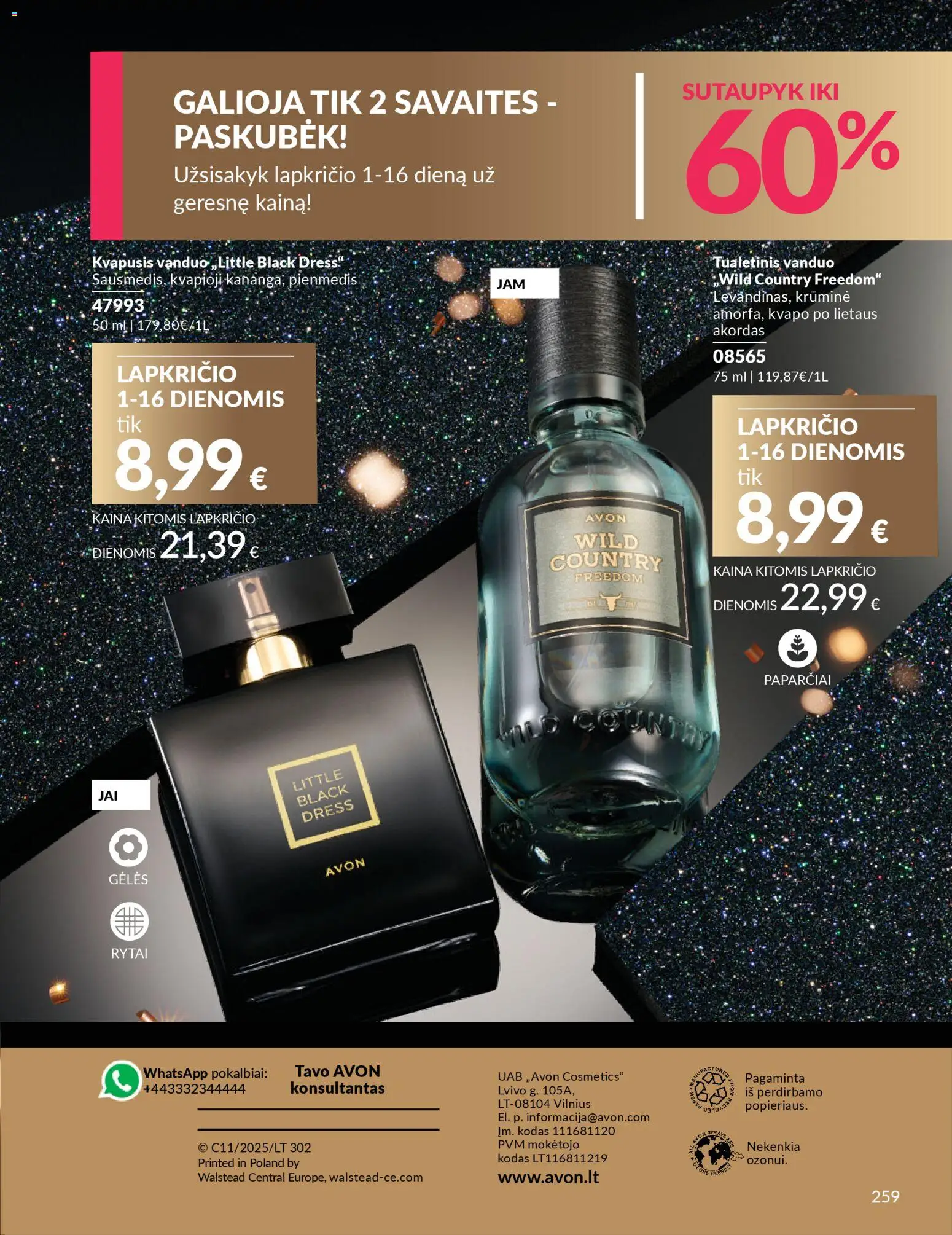 AVON akcijos nuo 01.11.2025 | Puslapis: 259 | Prekių: Kvapusis vanduo, Tualetinis vanduo