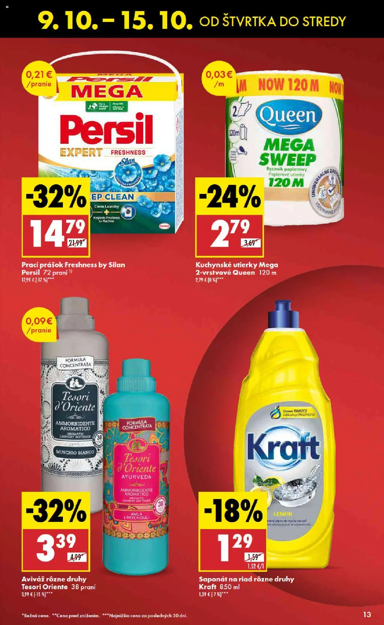 Nové Biedronka akcie – leták je platný od 09.10.2025 | Strana: 13 | Produkty: Persil, Prací prášok, Silan, Aviváž