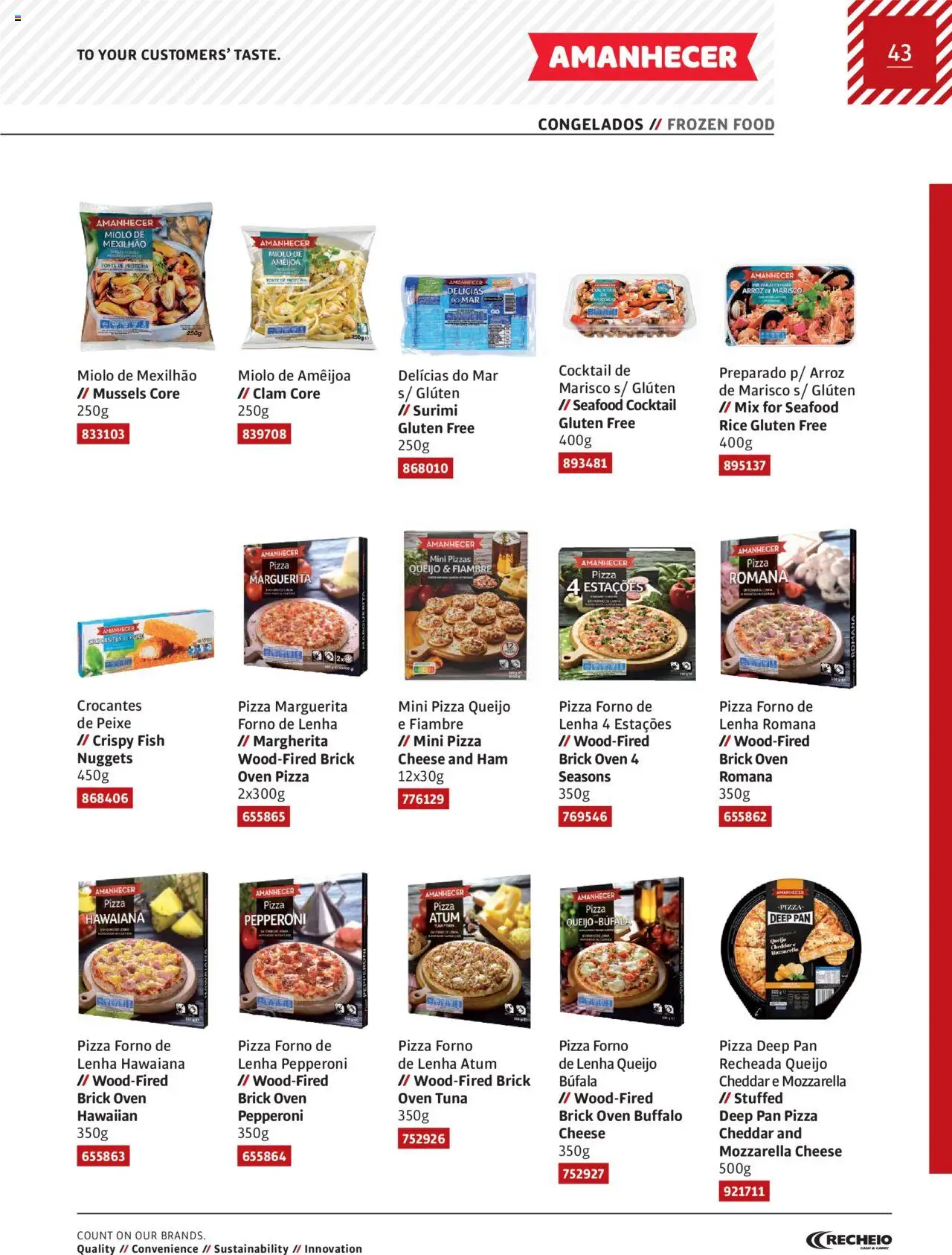 Recheio Amanhecer │ válido de 11.07.2024 | Página: 43 | Produtos: Queijo, Pizza, Arroz, Nuggets