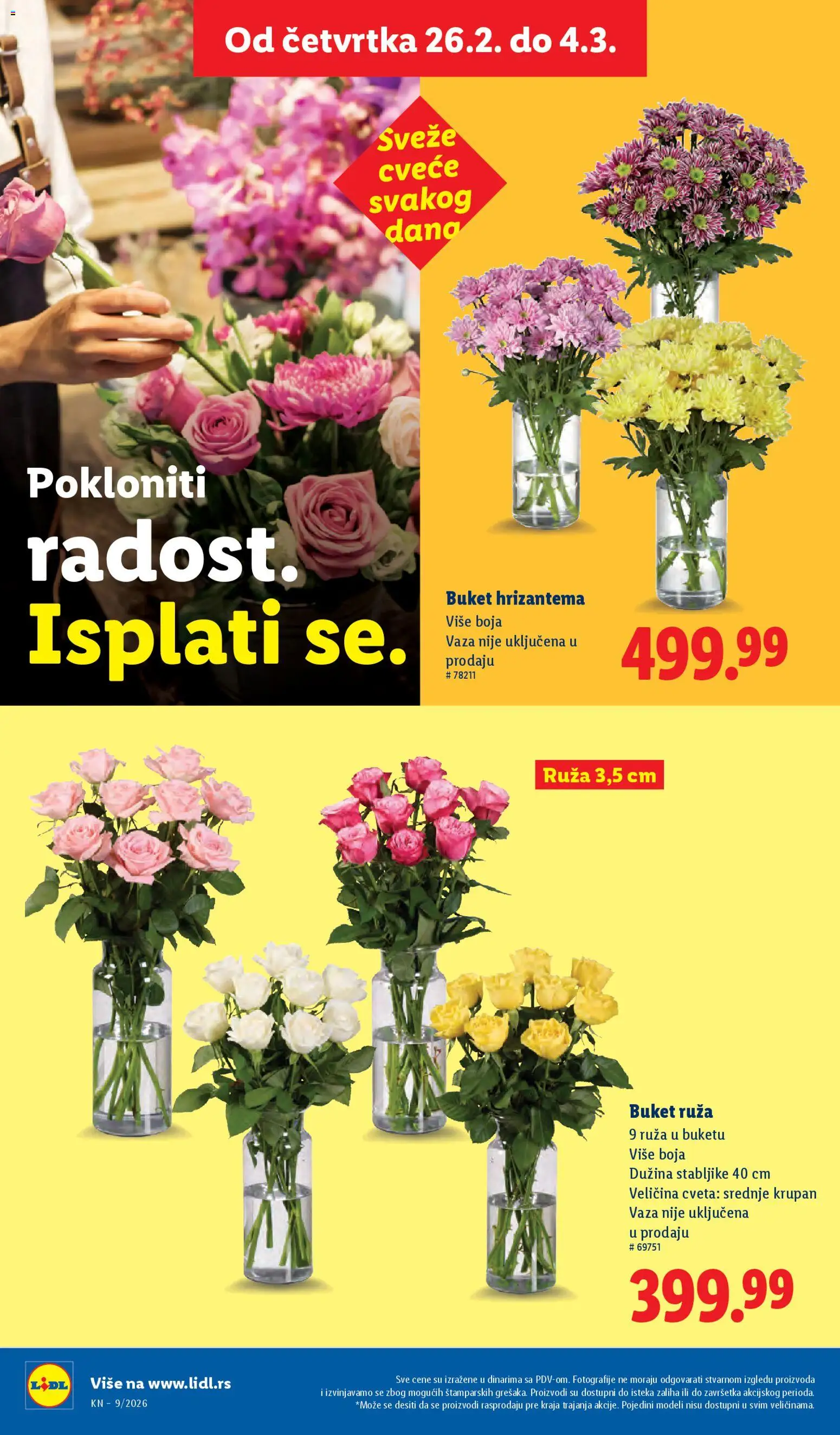 Lidl katalog - važi od 26.02.2026 | Strana: 70 | Proizvode: Vaza, Hrizantema, Cvece