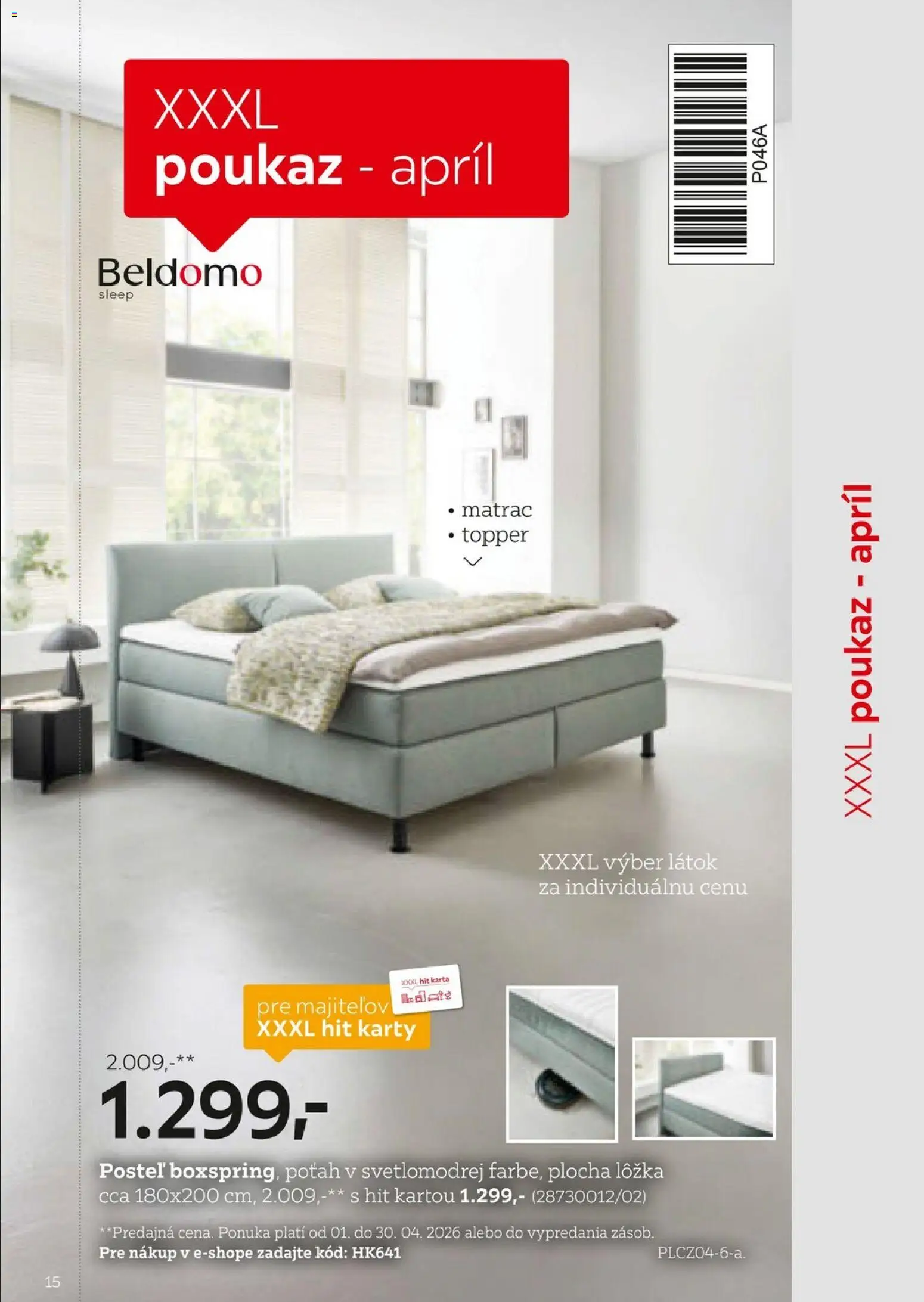 Nové XXXLutz akcie – leták je platný od 01.02.2026 | Strana: 15 | Produkty: Matrac, Posteľ