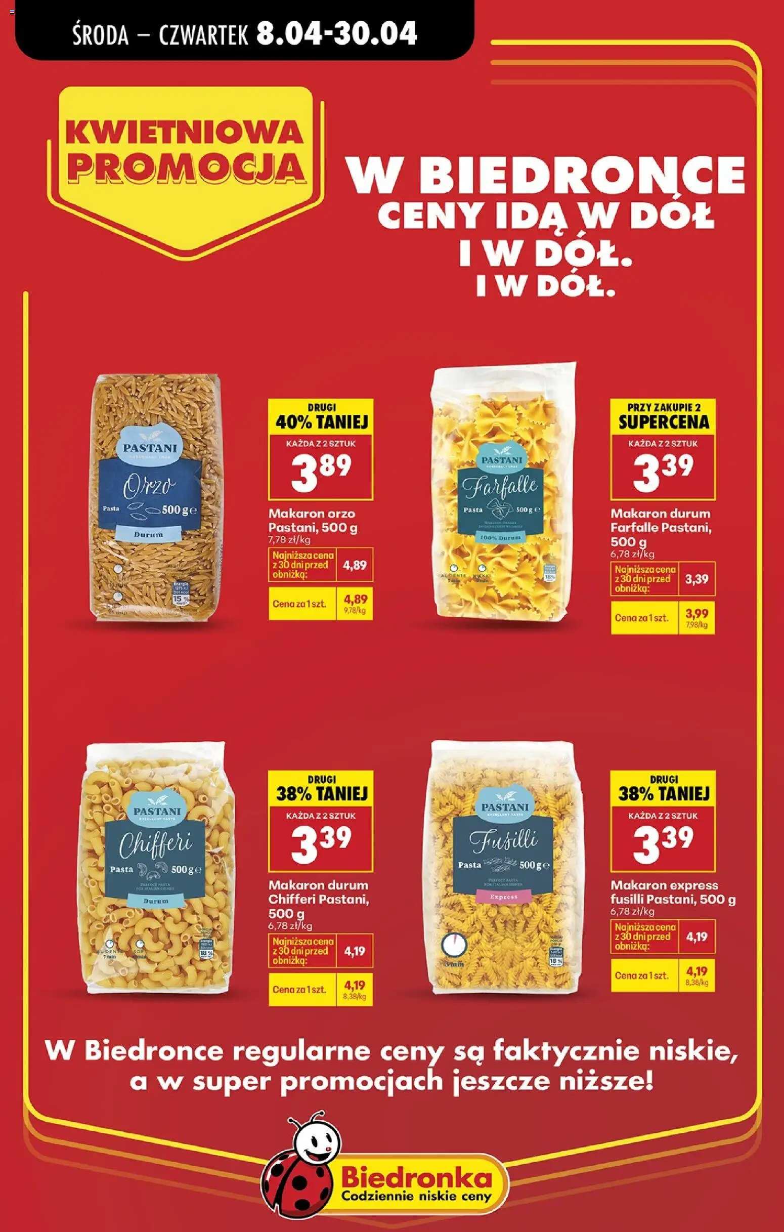 Biedronka gazetka - Kwietniowa promocja od 08.04.2026 | Strona: 13 | Produkty: Makaron orzo, Makaron durum, Makaron