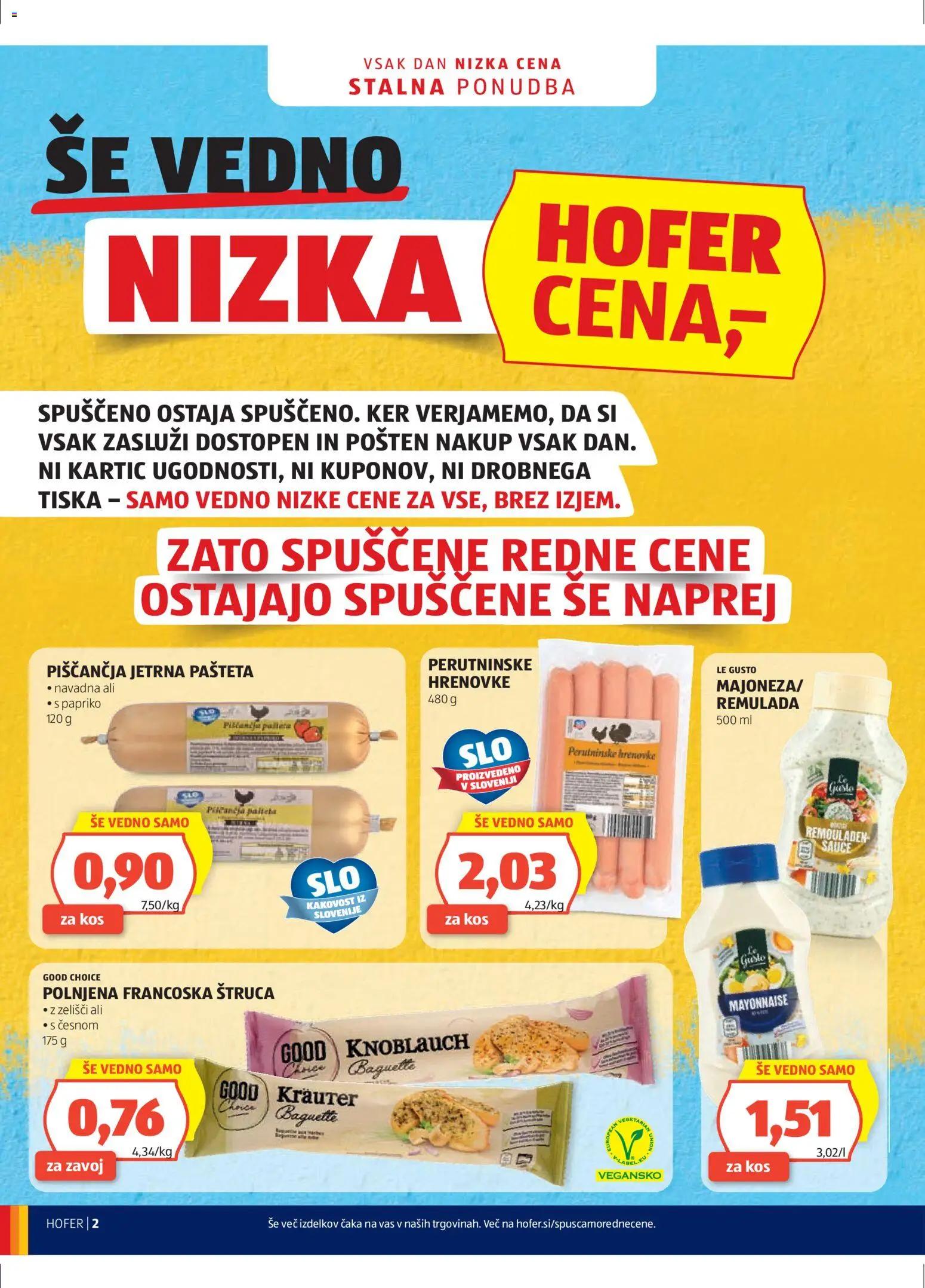 Hofer SI katalog | vrijedi od 11.03.2026 | Stranica: 2 | Proizvodi: Paleta, Hrenovke, Pašteta