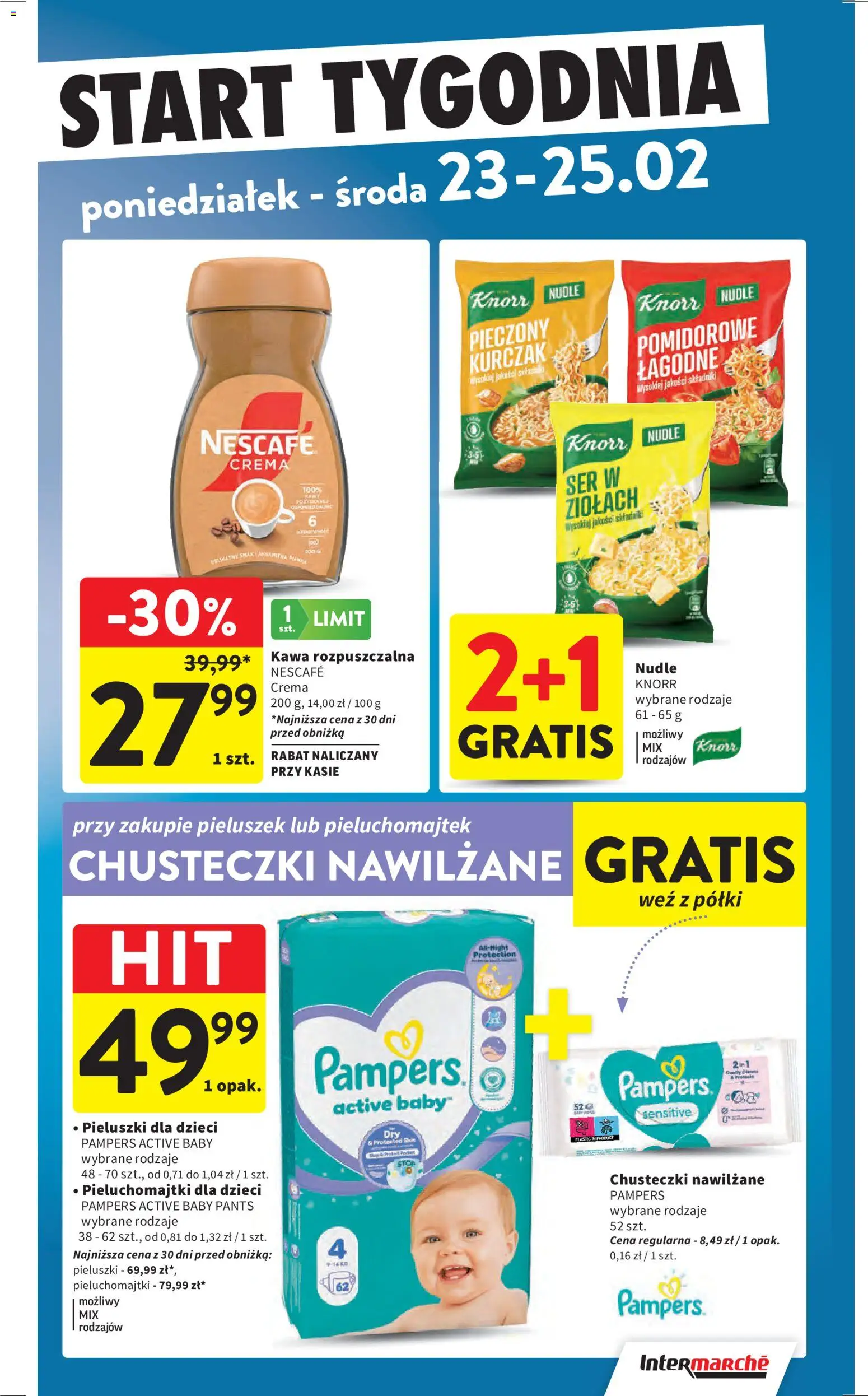 Intermarche Gazetka od 19.02.2026 | Strona: 43 | Produkty: Kurczak, Nescafe, Pampers, Pieluchomajtki