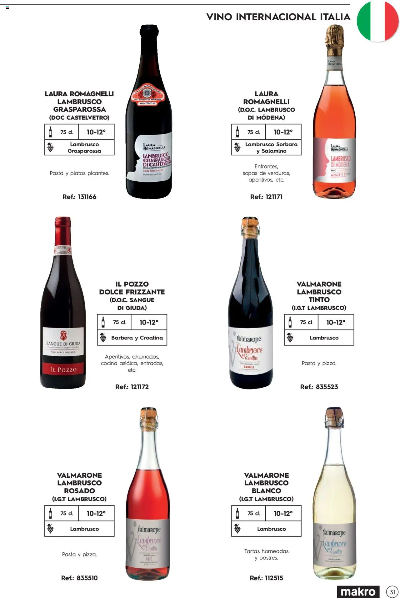 Makro Guia de vinos │ válido desde el 02.01.2025 | Página: 31 | Productos: Vino, Pasta, Cocina