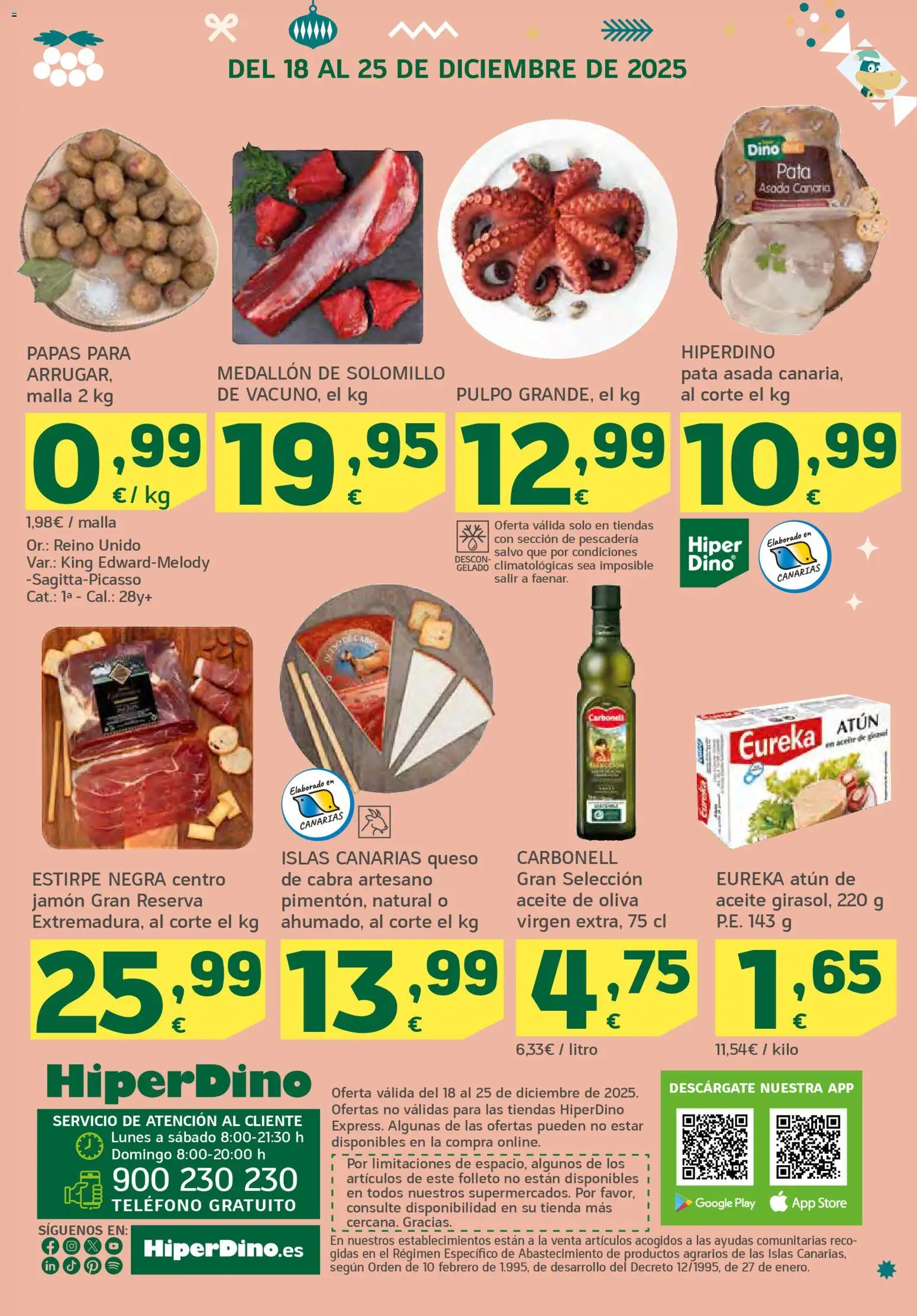 HiperDino folleto │ válido desde el 18.12.2025 | Página: 40 | Productos: Queso, Aceite, Jamón, Teléfono