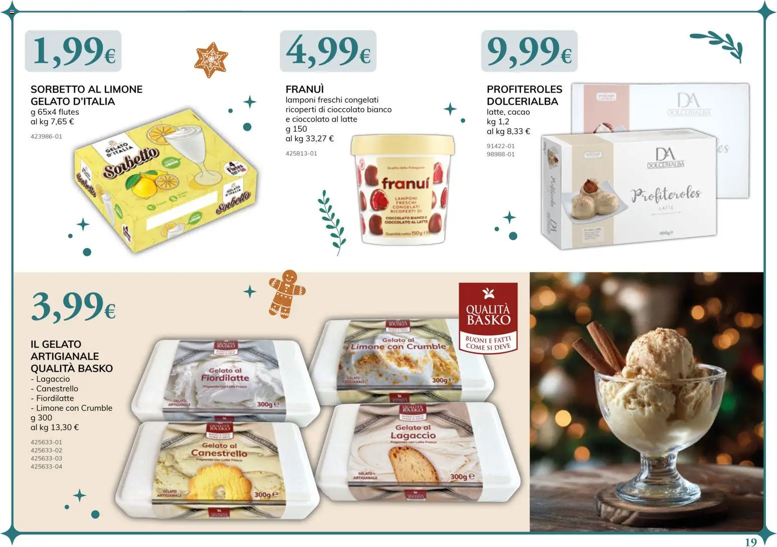 Volantino Basko del 24.11.2025 | Pagina: 19 | Prodotti: Cioccolato, Lamponi, Limone, Cacao