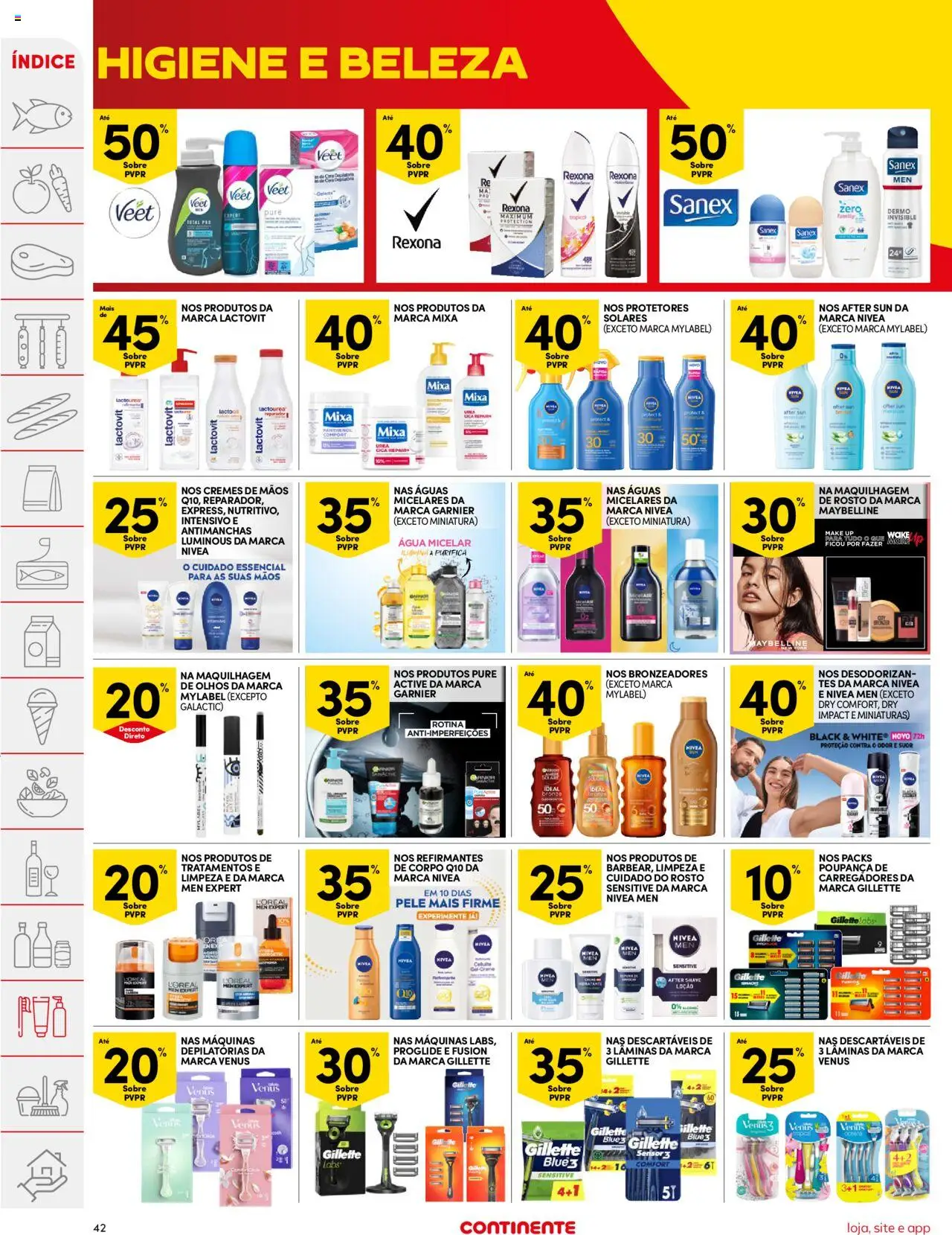 Continente folheto │ válido de 26.08.2025 | Página: 42 | Produtos: Agua, Água micelar, Maquilhagem, Bronzer