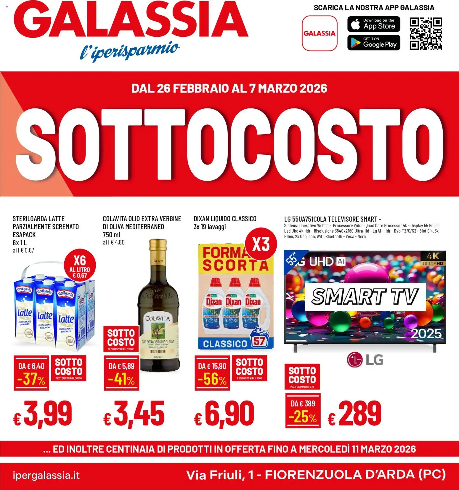 Volantino Galassia del 26.02.2026 | Pagina: 1 | Prodotti: smart TV, PC, TV, Olio extra vergine