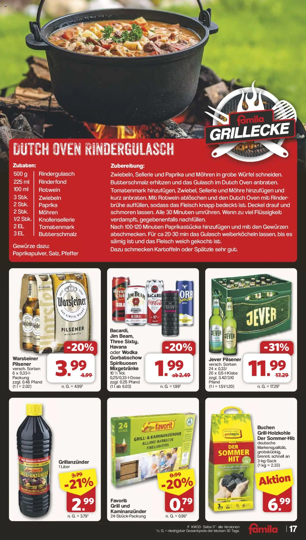 Famila Nordwest Prospekt 	 - gültig ab dem 11.08.2025 | Seite: 19 | Produkte: Butterschmalz, Rindergulasch, Jim beam, Pfeffer
