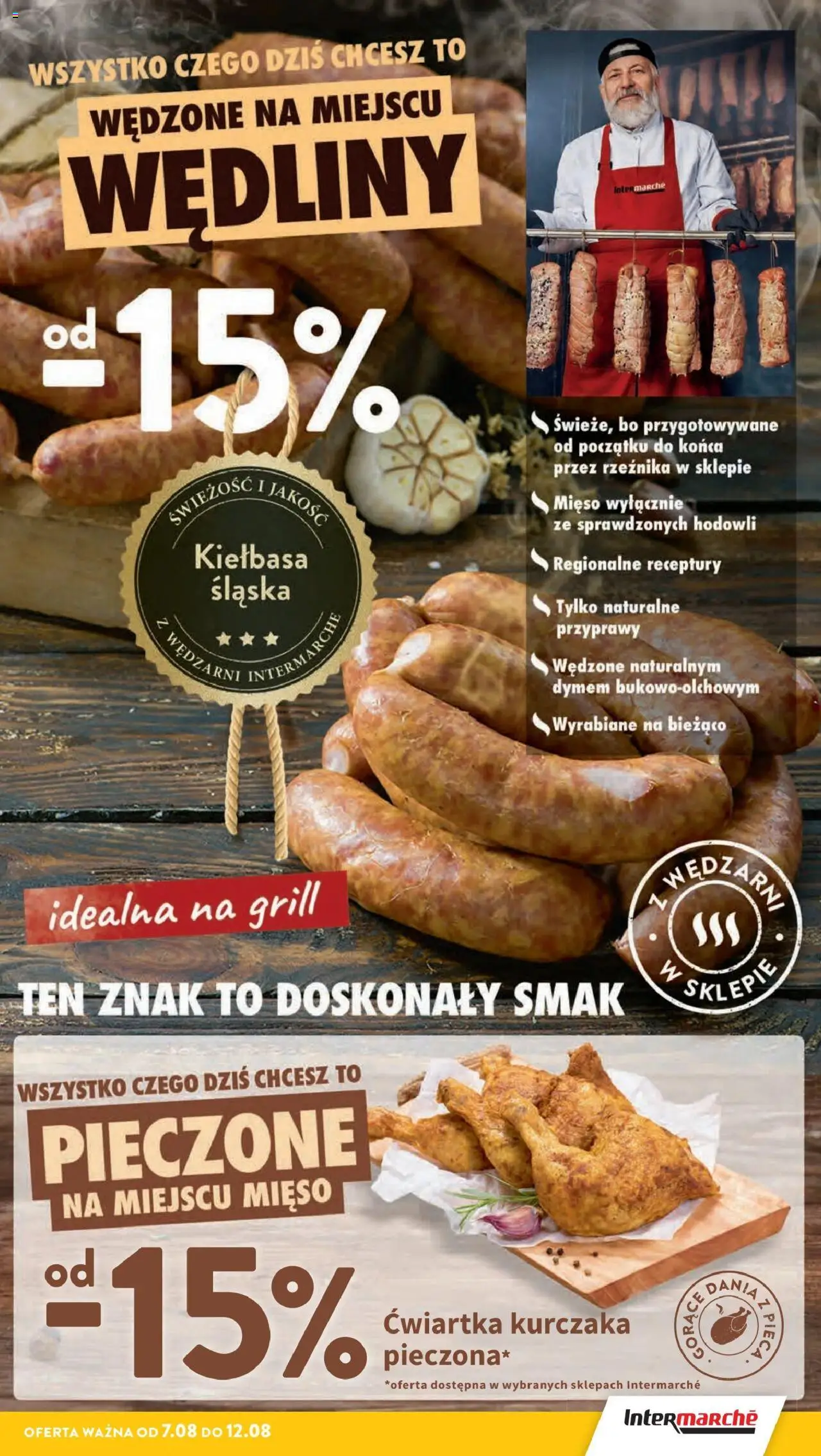 Intermarche Gazetka od 07.08.2025 | Strona: 13 | Produkty: Kiełbasa, Kiełbasa śląska, Wędliny, Przyprawy