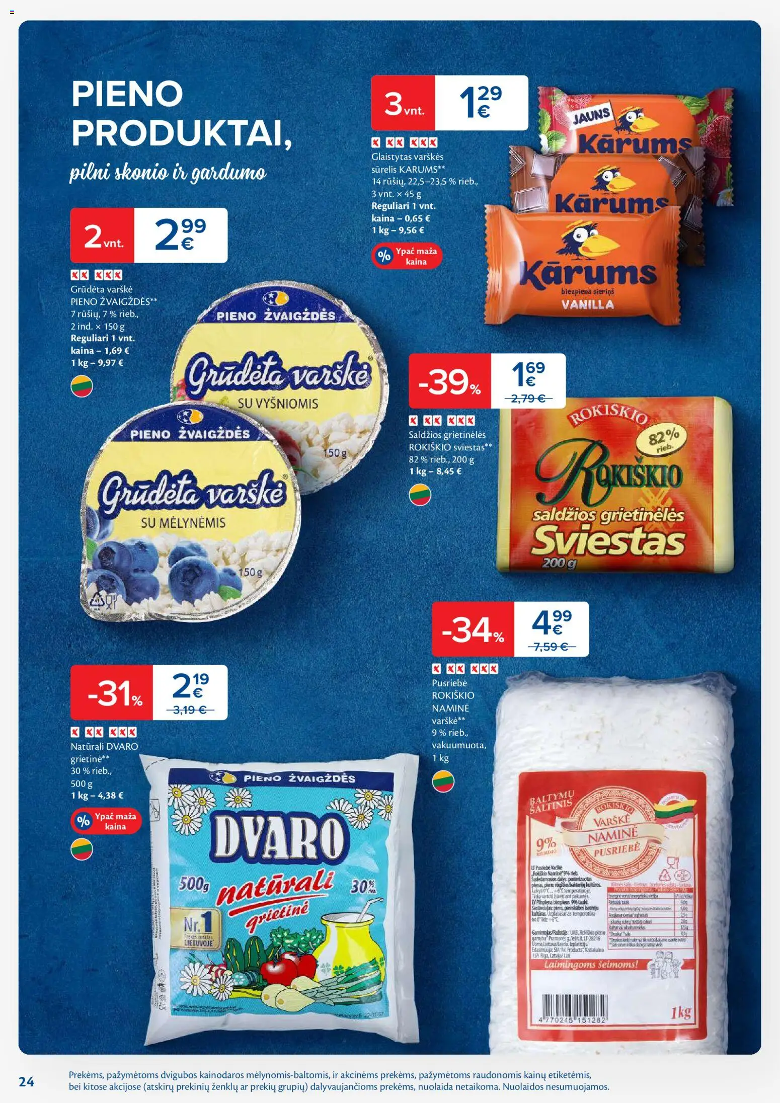 MAXIMA akcijos nuo 20.01.2026 | Puslapis: 24 | Prekių: Sūrelis, Varškė, Baterija, Grietinė