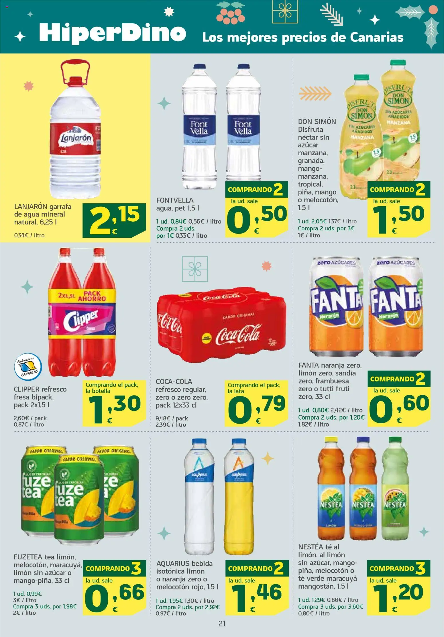 HiperDino folleto │ válido desde el 25.11.2025 | Página: 21 | Productos: Manzana, Té, Sandía, Agua mineral