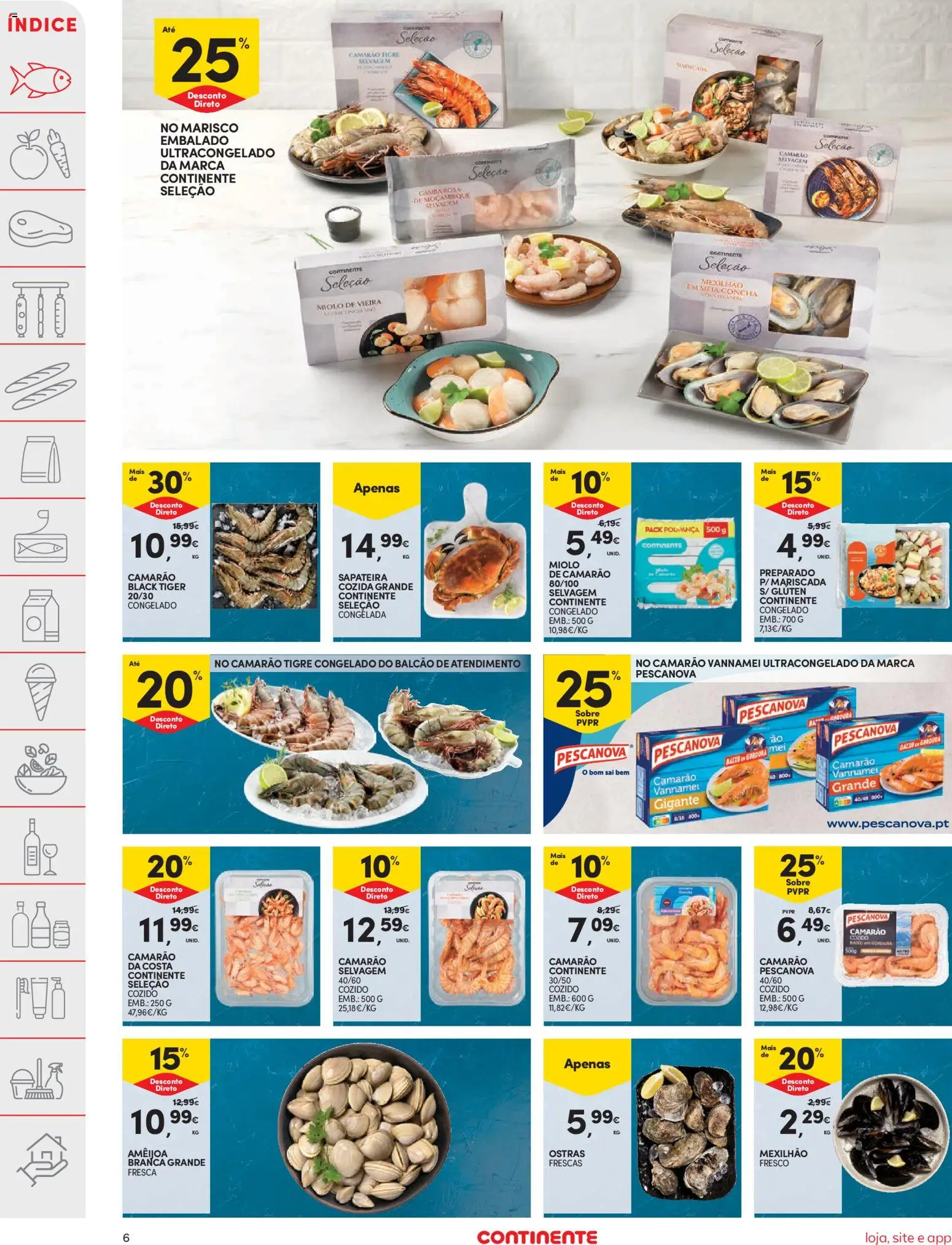 Continente folheto │ válido de 31.03.2026 | Página: 6 | Produtos: Ostras, Camarão, Sapateira