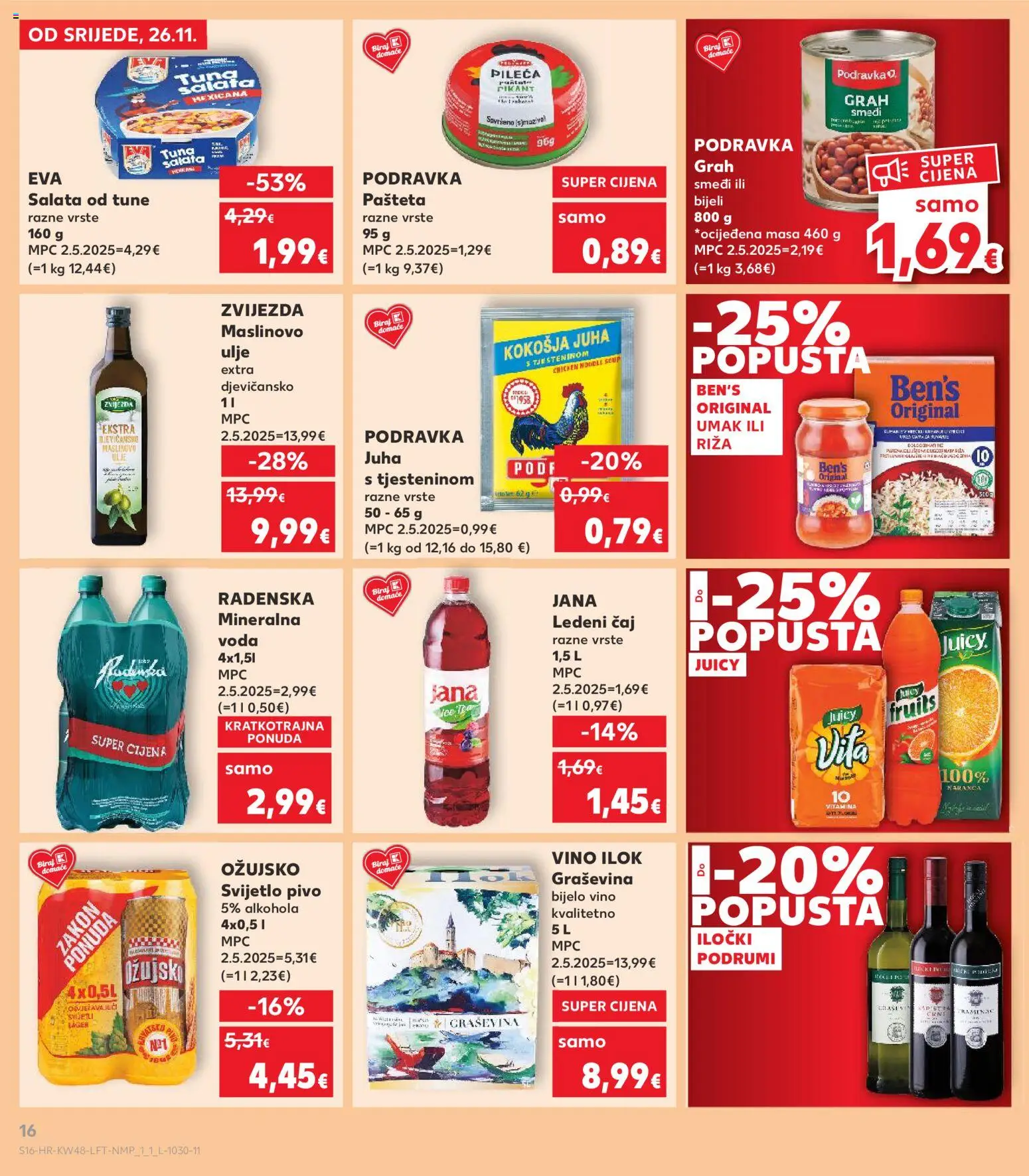Kaufland katalog | vrijedi od 26.11.2025 | Stranica: 16 | Proizvodi: Bijelo vino, Grah, Maslinovo ulje, Pašteta