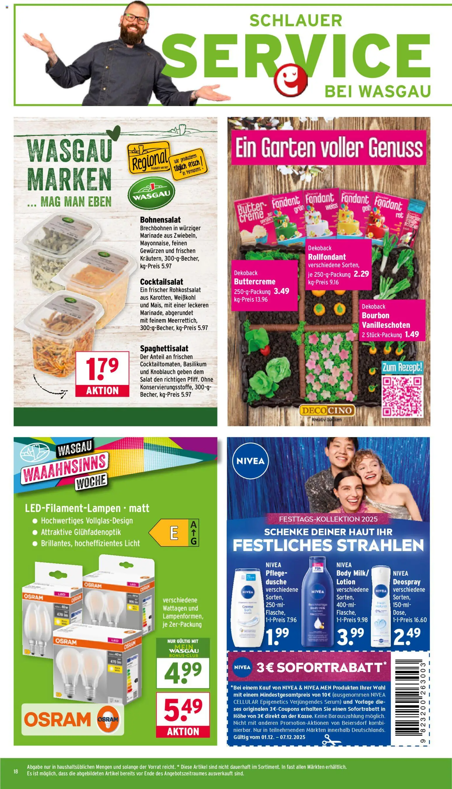 Wasgau Prospekt 	 – gültig ab 01.12.2025 | Seite: 18 | Produkte: Dusche, Creme, Deospray, Serum