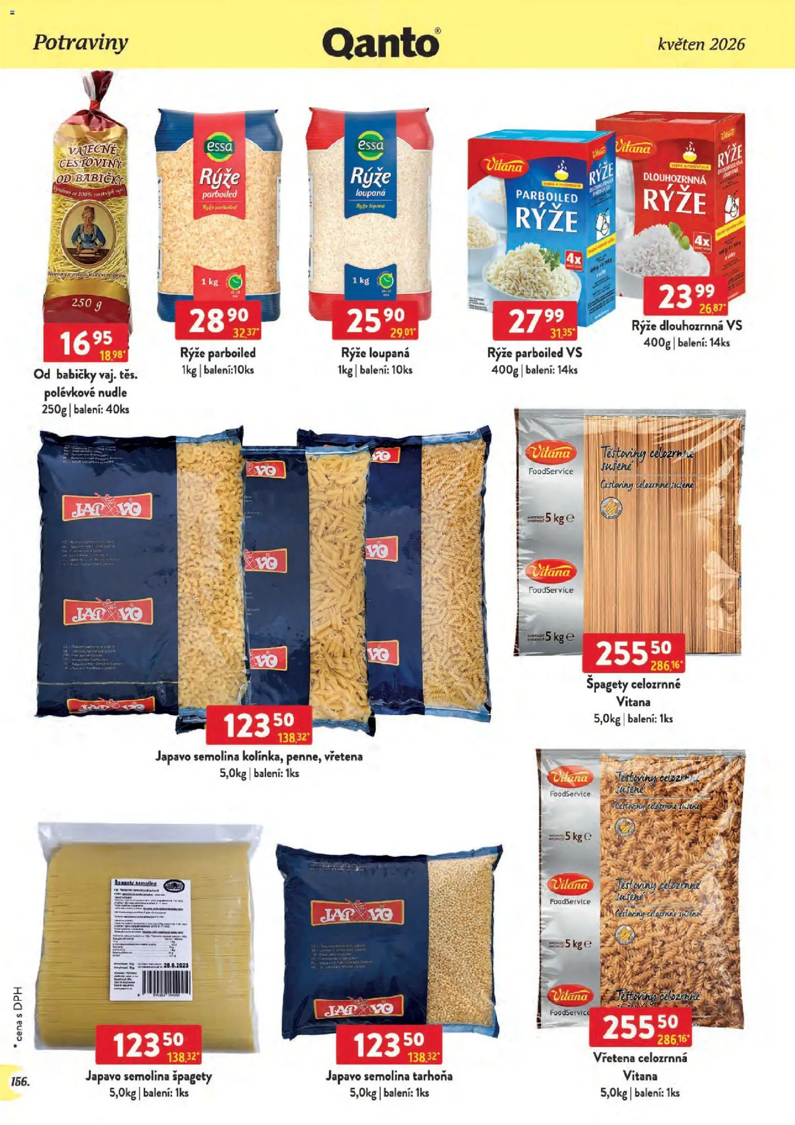 Astur & Qanto leták - Velkoobchod 05/2026 od 01.05.2026 | Strana: 156 | Produkty: Rýže, Špagety, Tarhoňa, Nudle